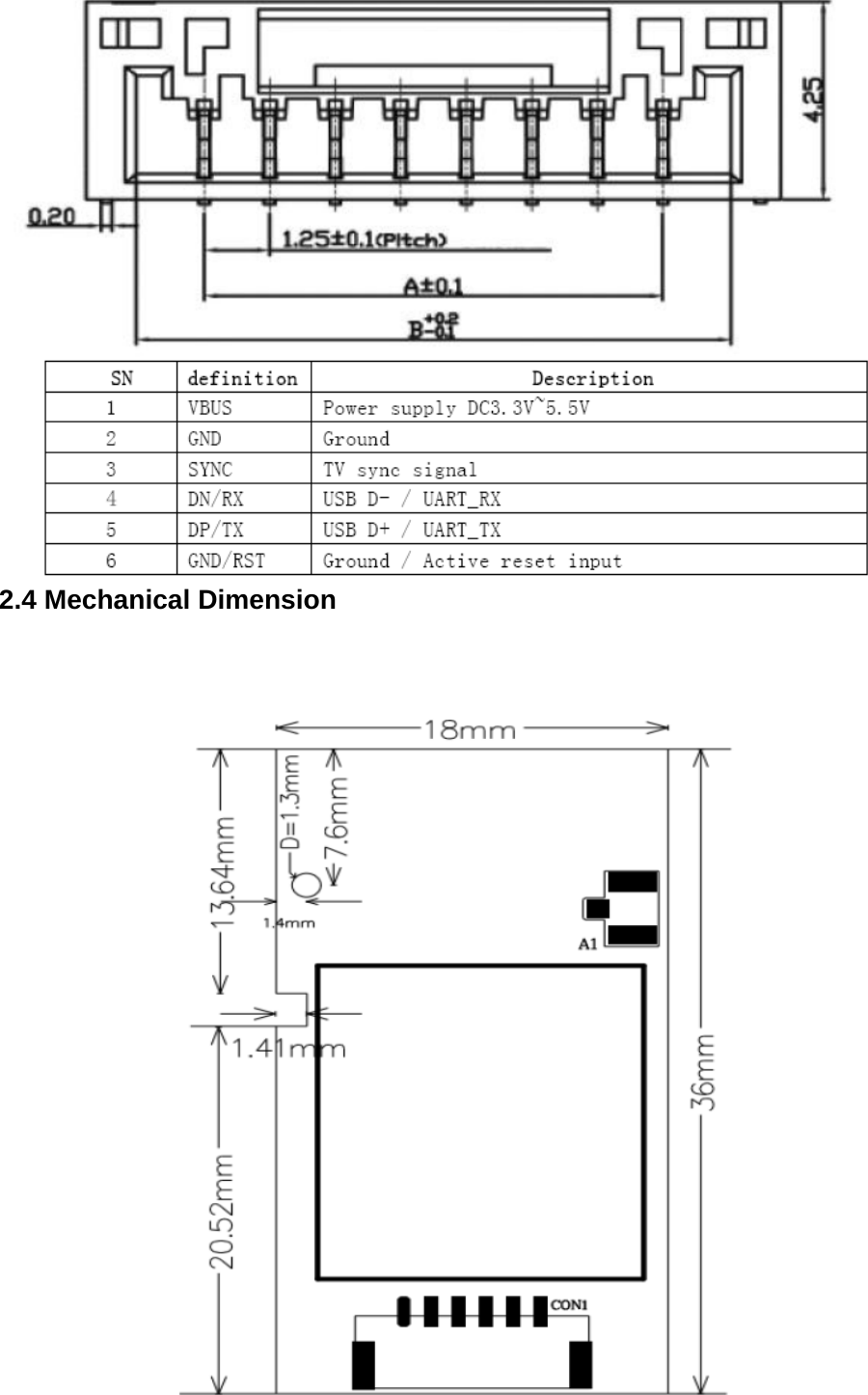   2.4 Mechanical Dimension  