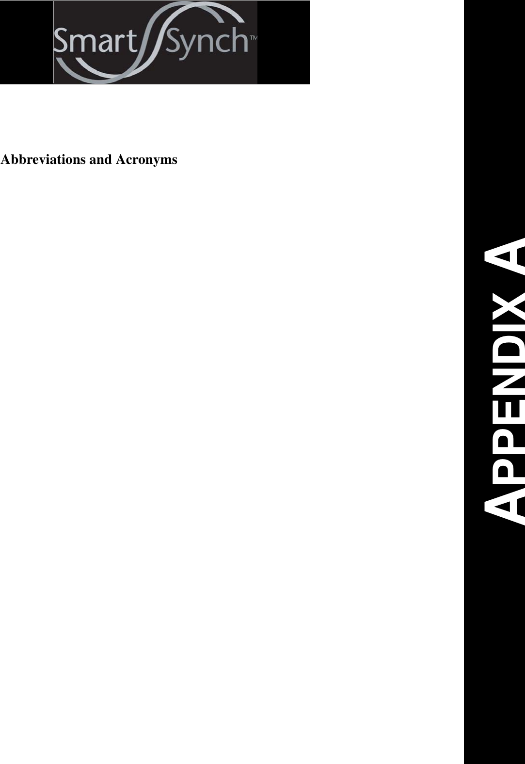 APPENDIX AAbbreviations and Acronyms