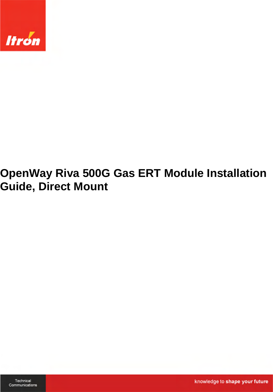   OpenWay Riva 500G Gas ERT Module Installation Guide, Direct Mount  TDC-1671-000    