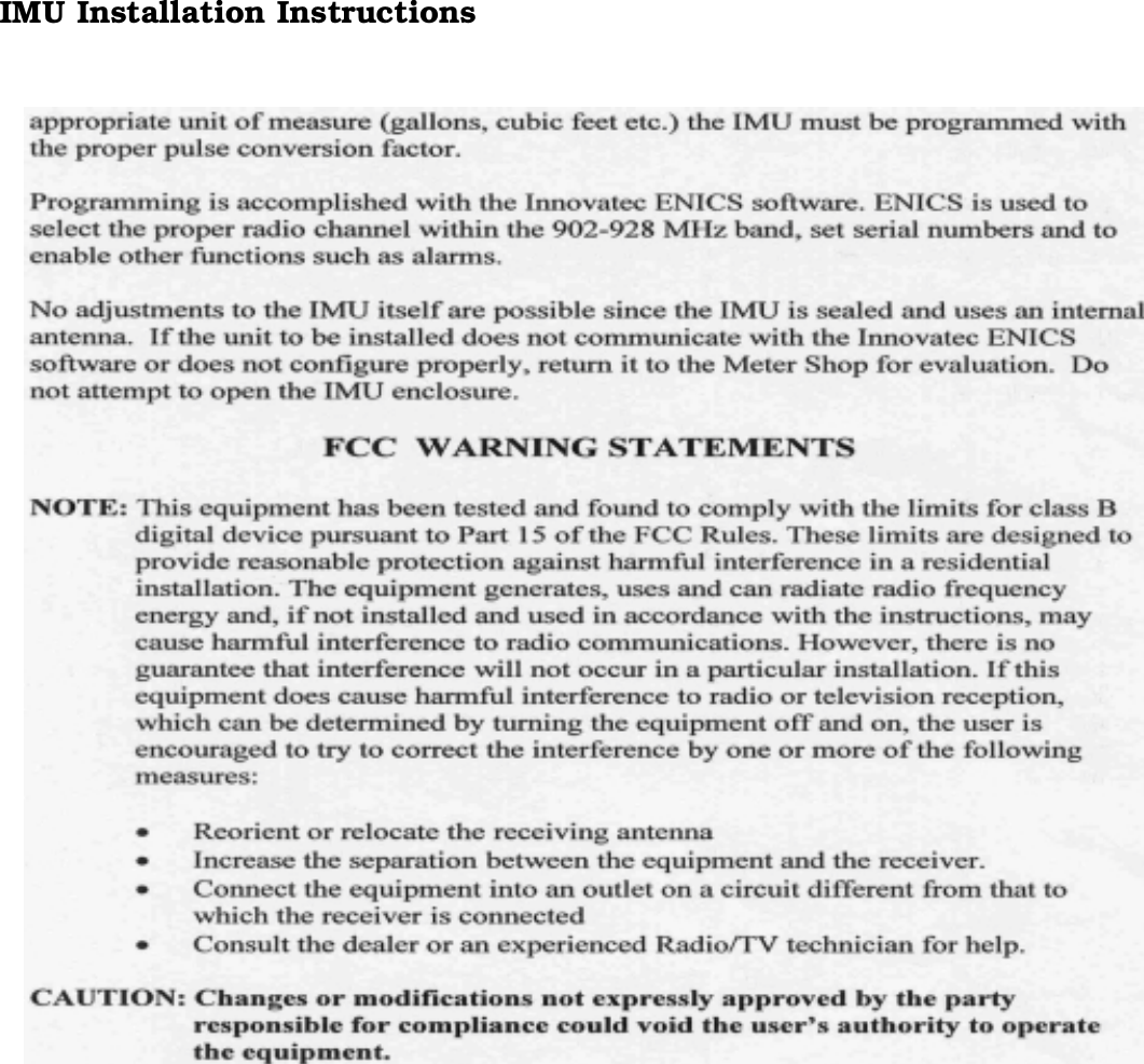 IMU Installation Instructions