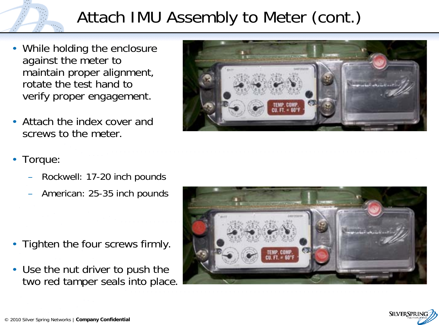 Page 14 of Itron IMU517 Radio Module for Gas Meter User Manual IMUGasInstall 16Feb11x