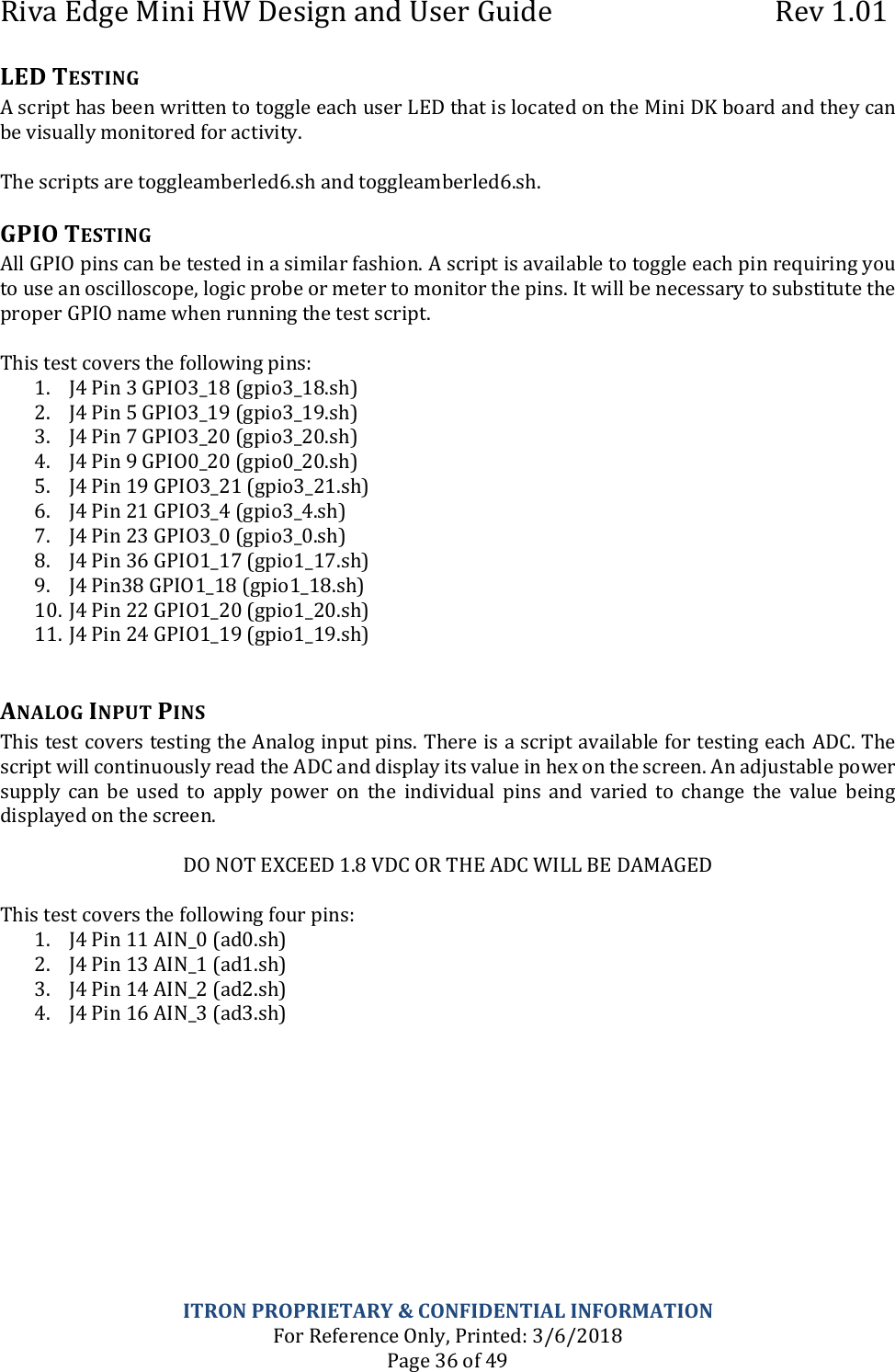 Page 36 of Itron MINI1 Itron Riva Dev Mini User Manual Users Guide