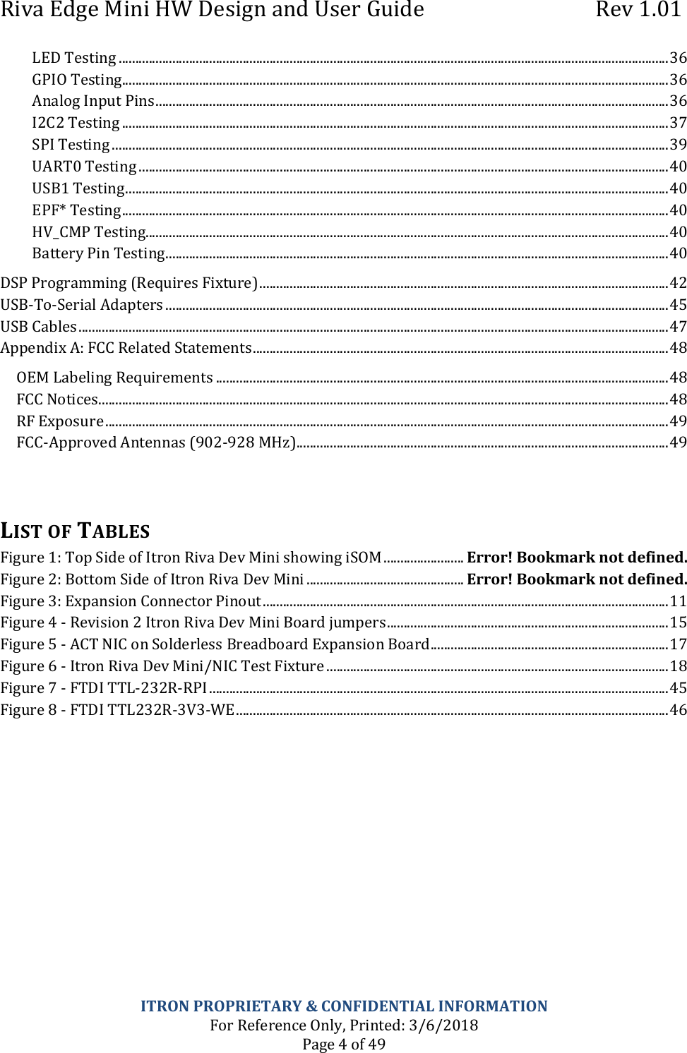 Page 4 of Itron MINI1 Itron Riva Dev Mini User Manual Users Guide