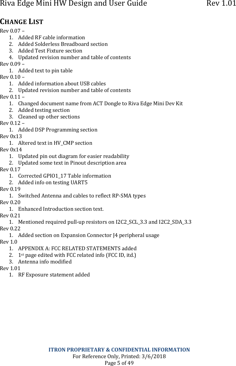 Page 5 of Itron MINI1 Itron Riva Dev Mini User Manual Users Guide