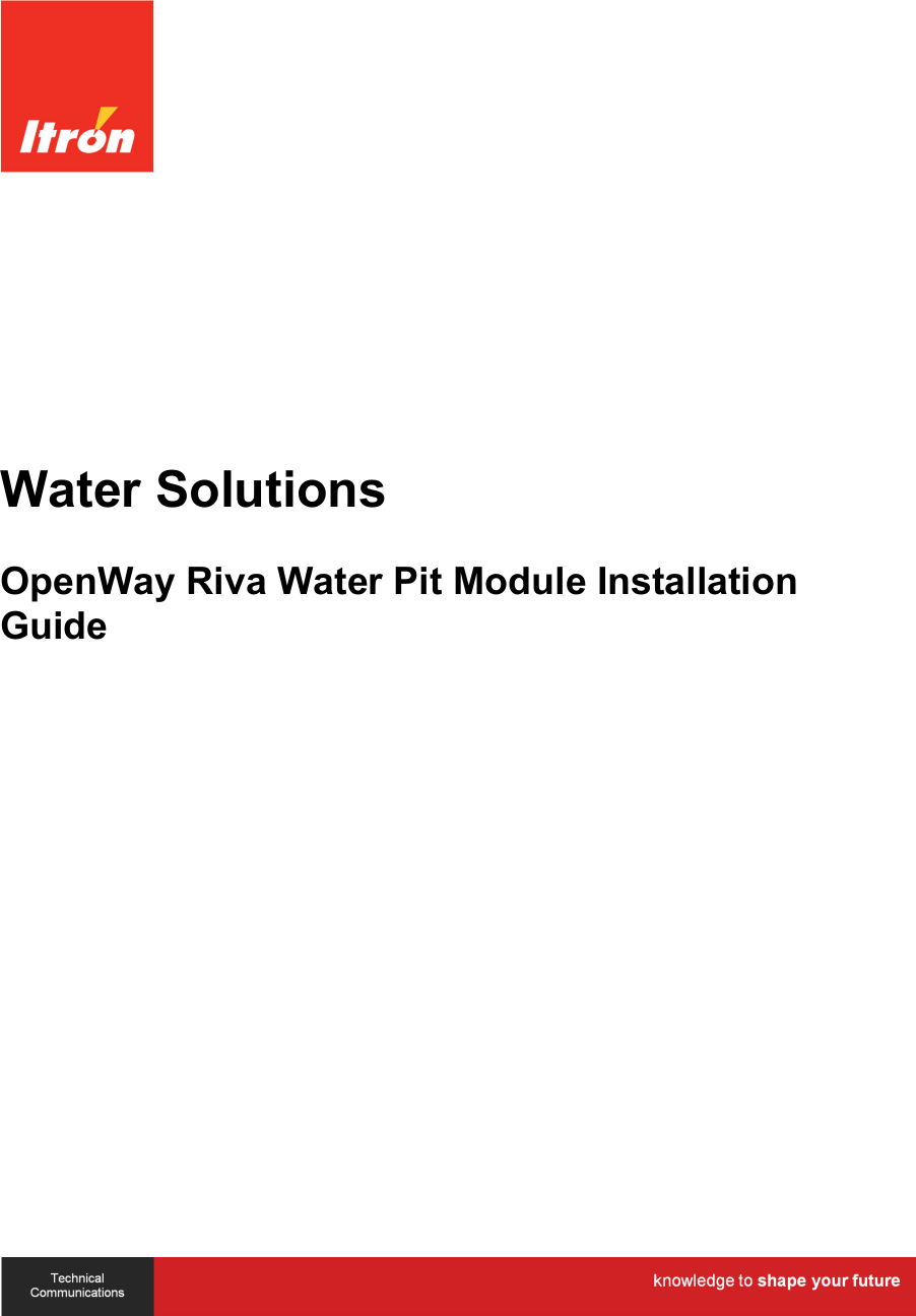   Water Solutions OpenWay Riva Water Pit Module Installation Guide  TDC-1666-000   