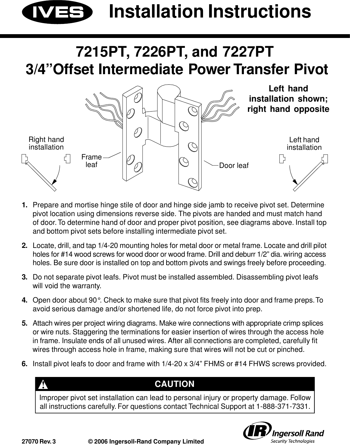 Page 1 of 2 - Ives Ives-7215Pt-Users-Manual- C  Ives-7215pt-users-manual