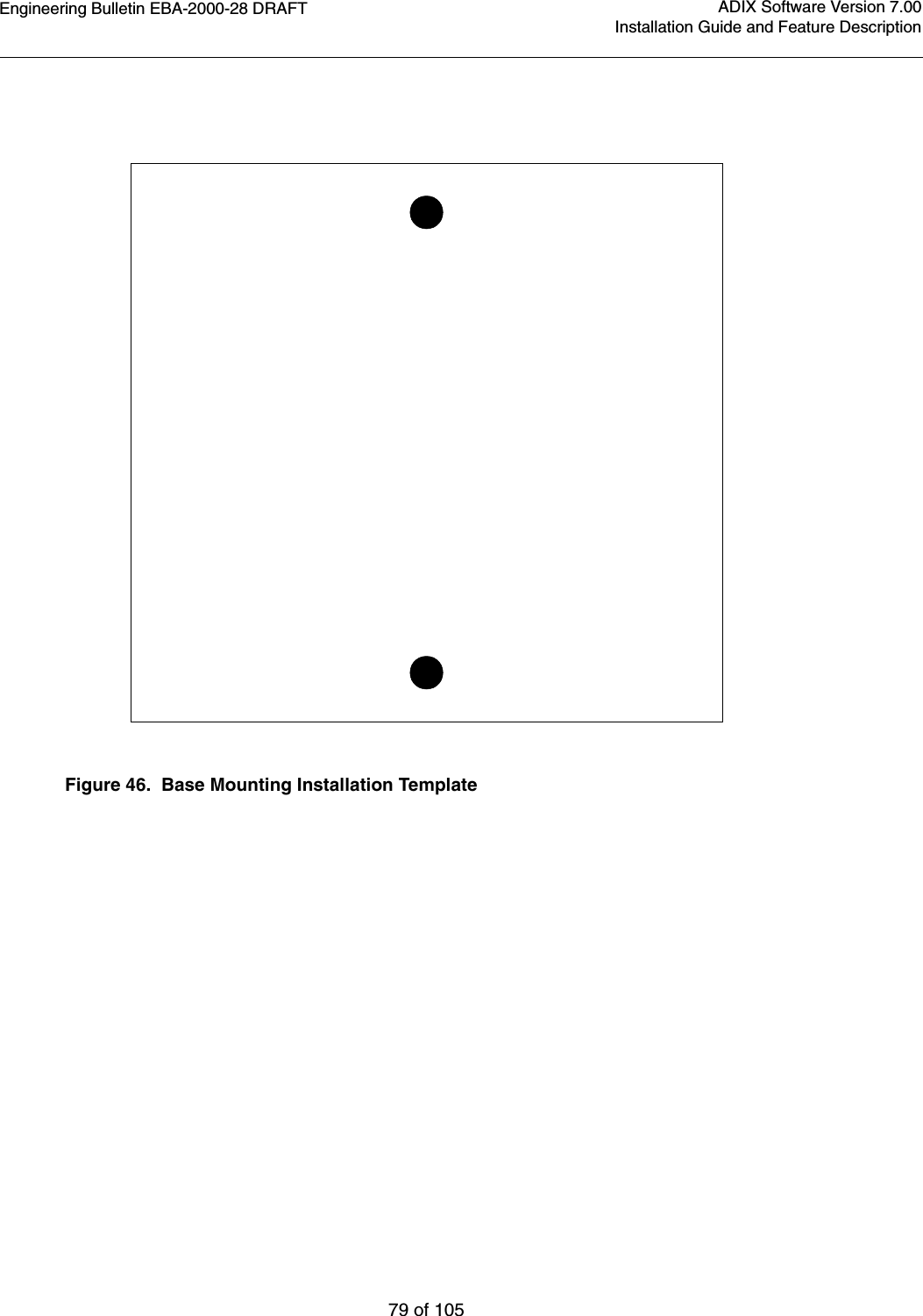 Engineering Bulletin EBA-2000-28 DRAFT79 of 105ADIX Software Version 7.00Installation Guide and Feature DescriptionFigure 46.  Base Mounting Installation Template