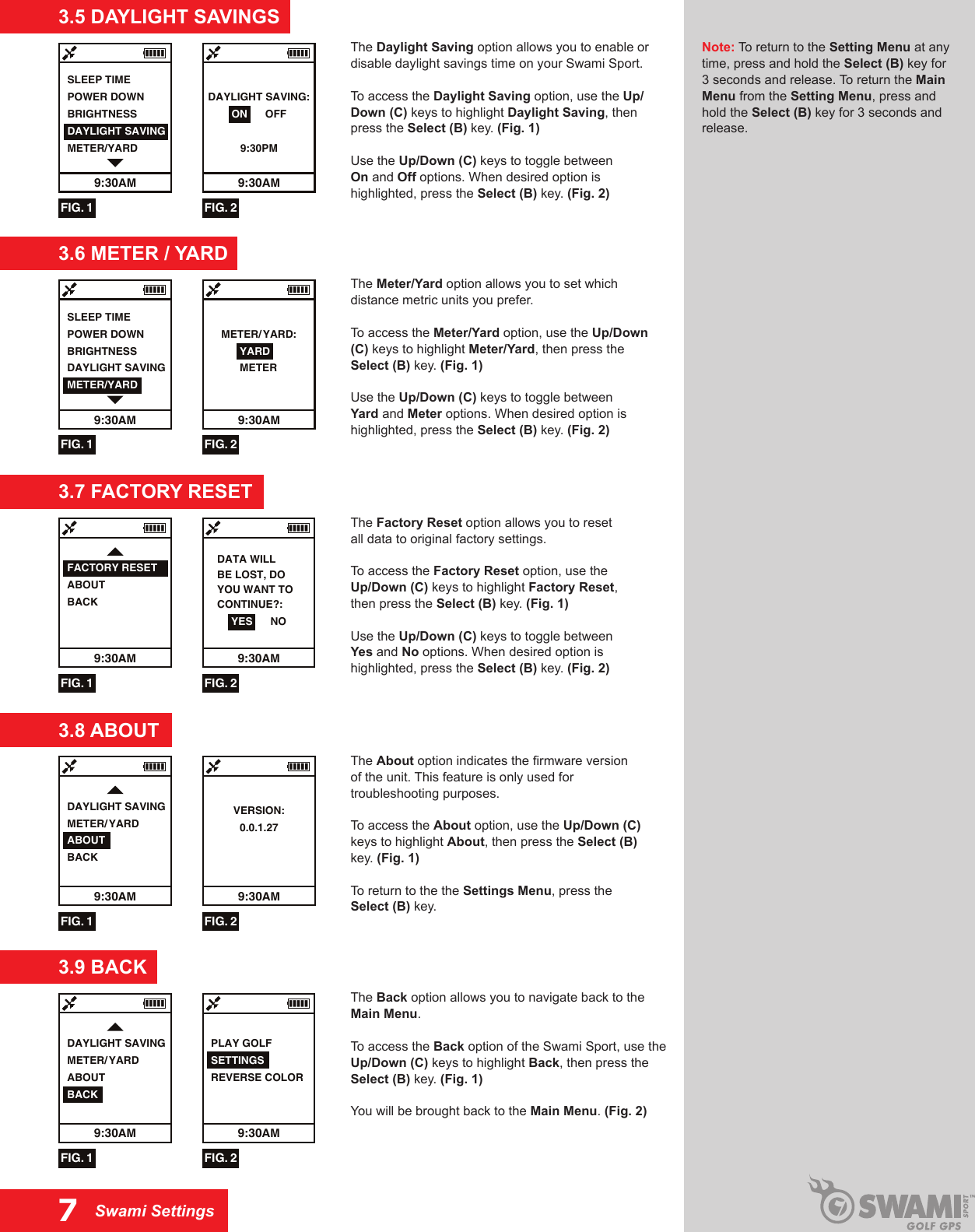 Page 7 of 8 - Izzo-Golf Izzo-Golf-Swami-Sport-Gps-User-Guide-  Izzo-golf-swami-sport-gps-user-guide