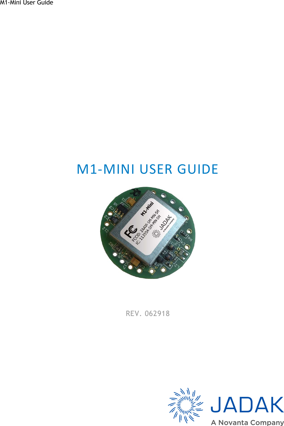 M1-Mini User Guide    M1-MINI USER GUIDE  REV. 062918    