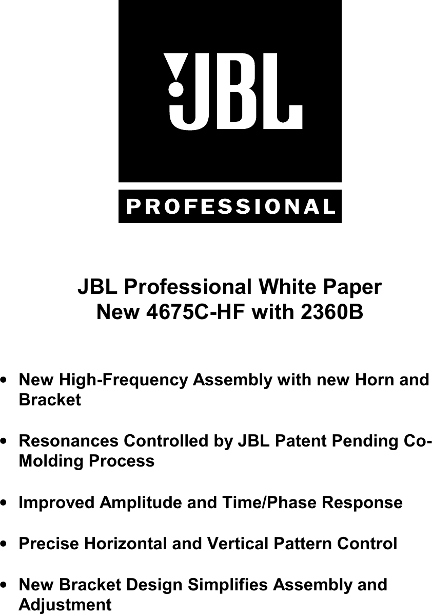 Page 1 of 7 - JBL  2360b Wp