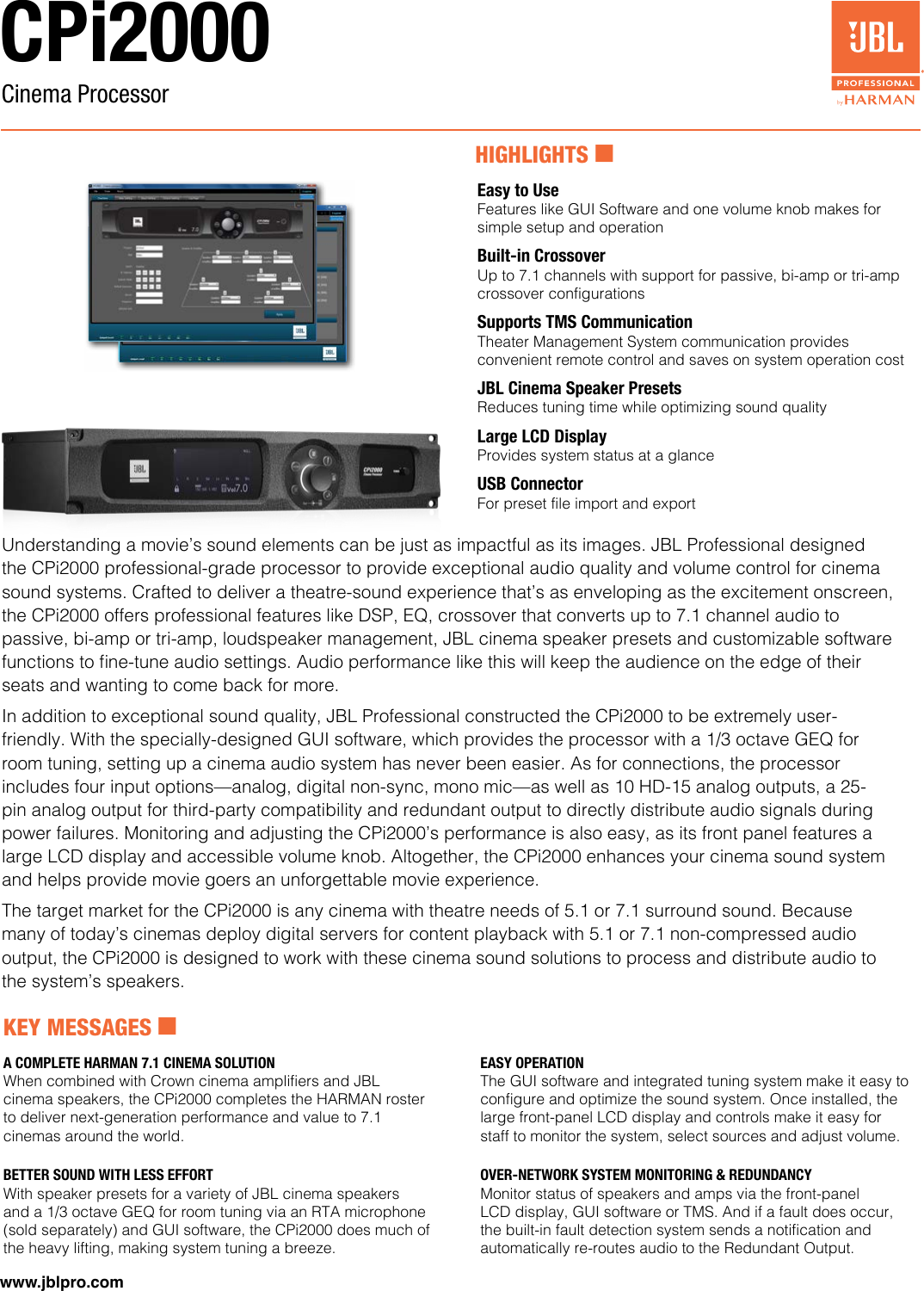 Page 1 of 4 - JBL  CPi2000 Spec Sheet 040319