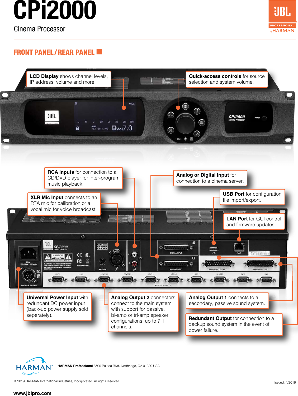 Page 2 of 4 - JBL  CPi2000 Spec Sheet 040319