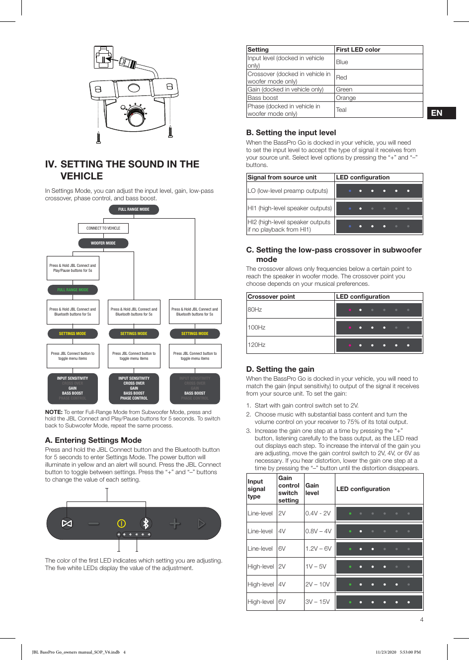 Page 4 of 9 - JBL  Bass Pro Go Owners Manual EN