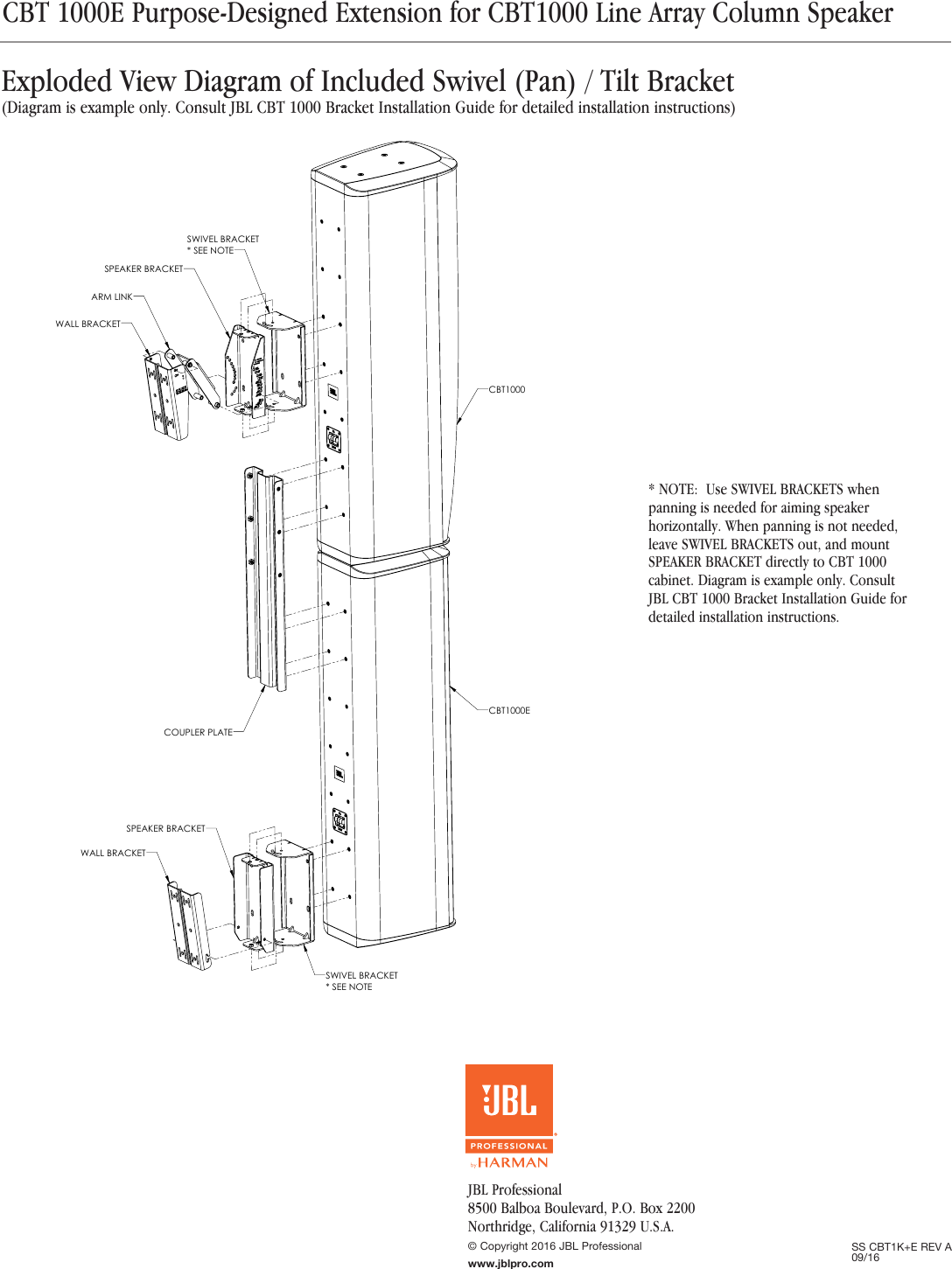 Page 10 of 10 - JBL CBT1000E Spec Sheet 092016