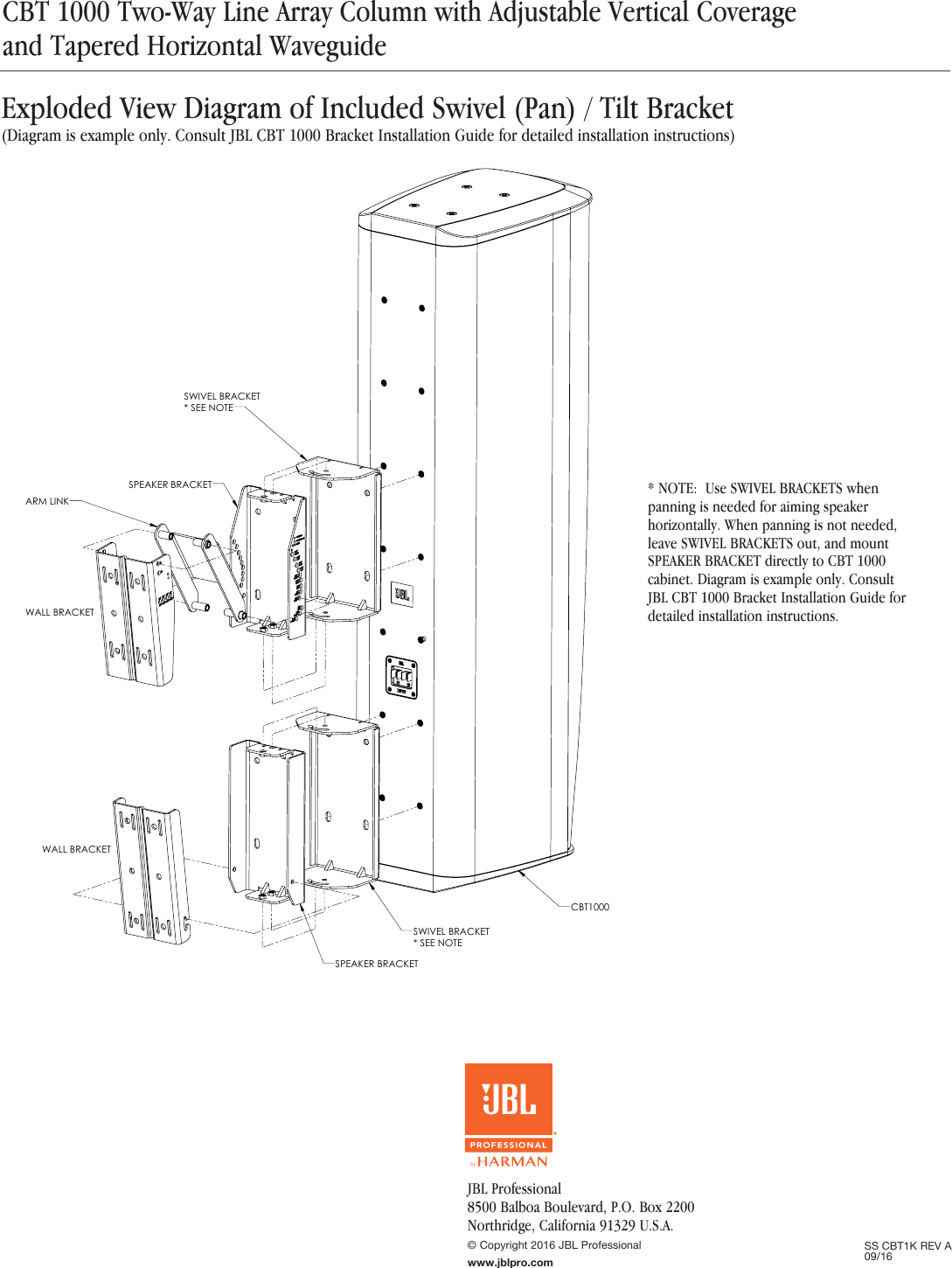 Page 10 of 10 - JBL  CBT1000 Spec Sheet 092016