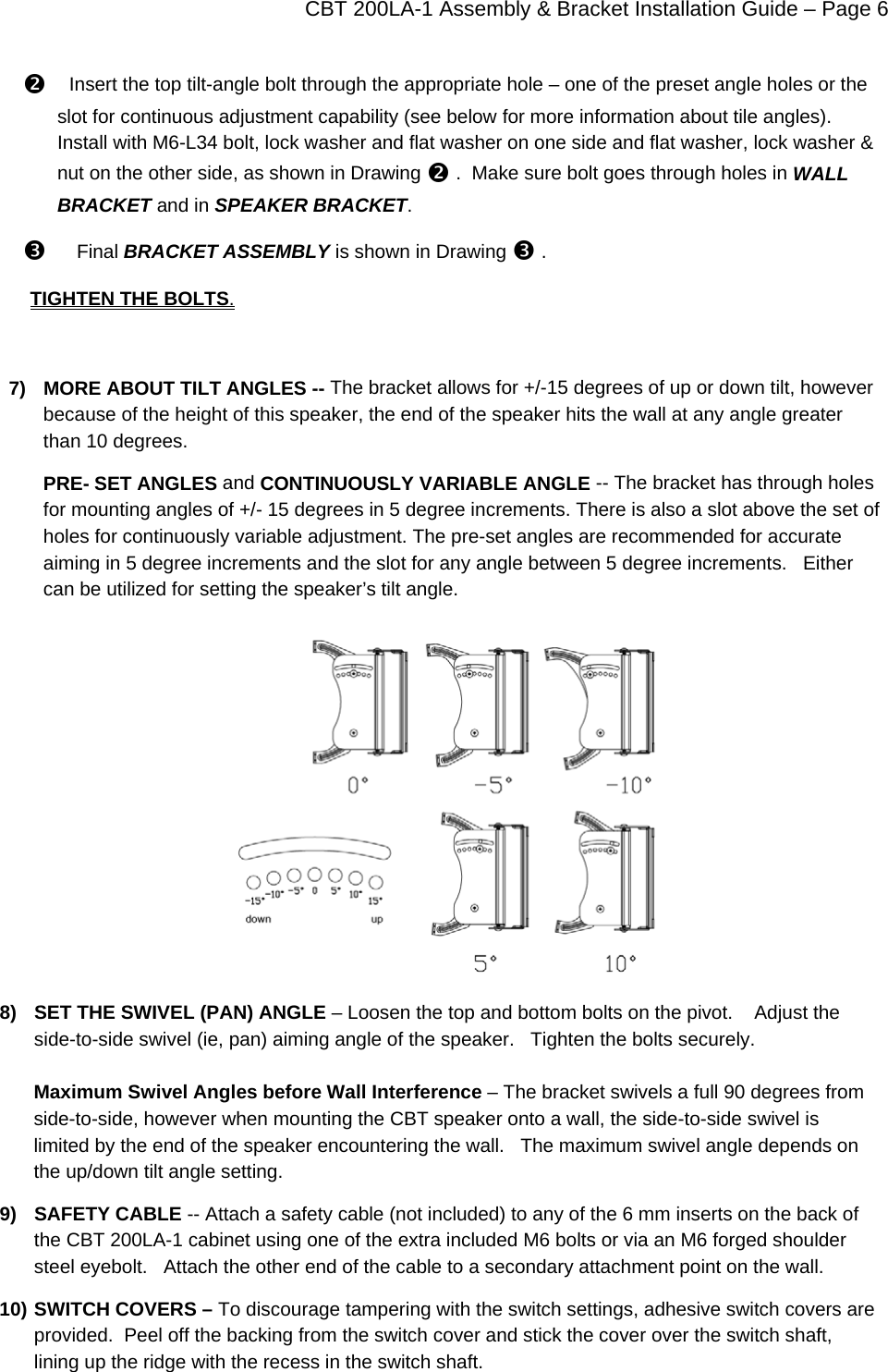 Page 6 of 8 - JBL - CBT_200 Installation Bracket Guide CBT 200 120712