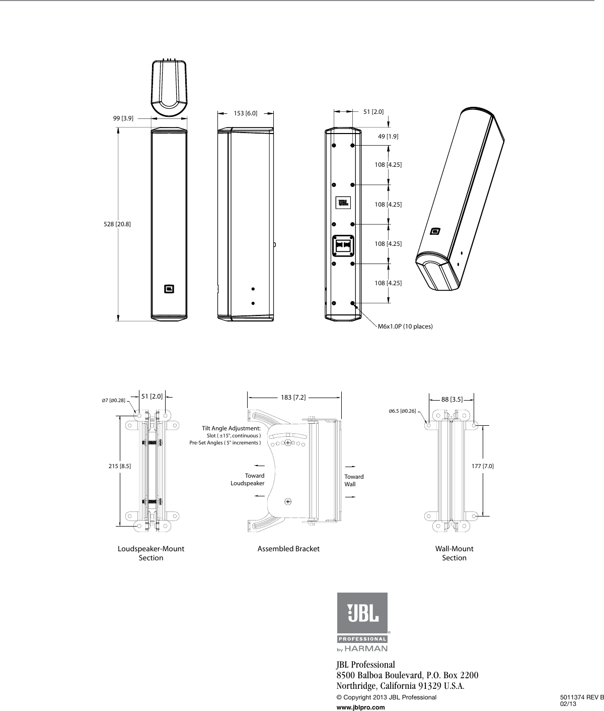 Page 5 of 5 - JBL 1 CBT50LA-1 Spec Sheet 022213