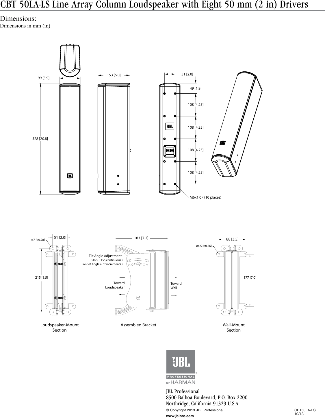 Page 6 of 6 - JBL  CBT50LA-LS Specsheet