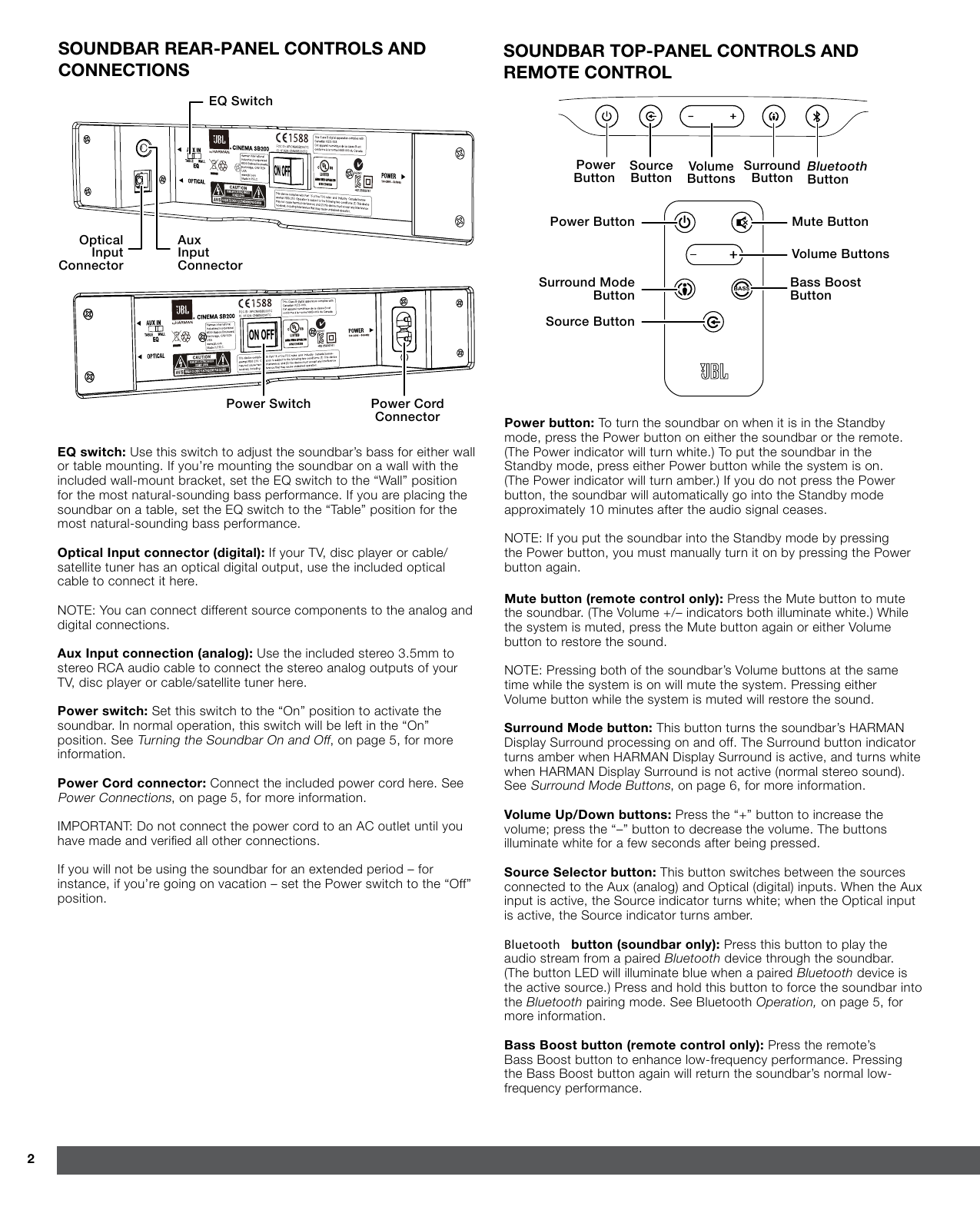 Page 2 of 8 - JBL  Cinema SB200 OM