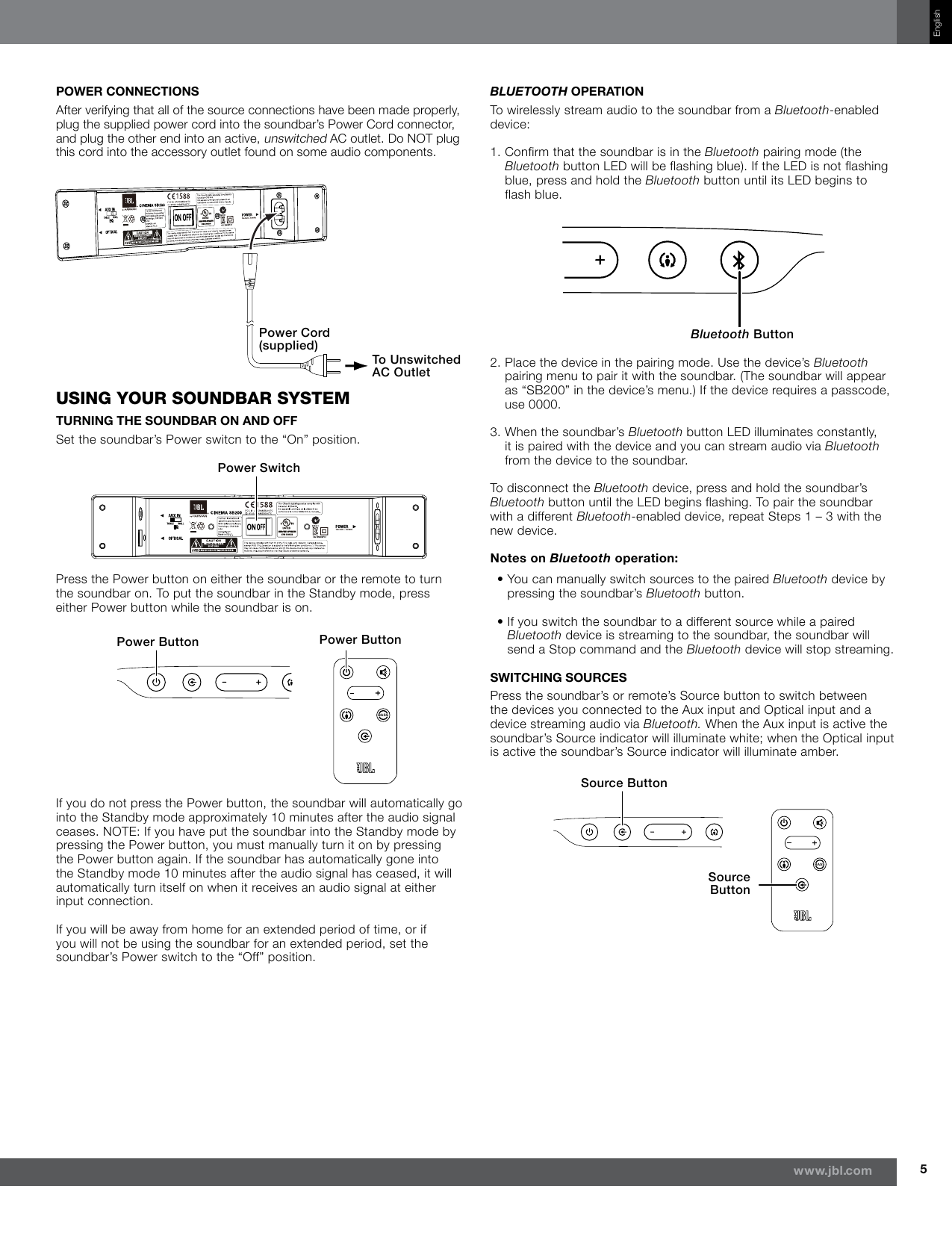 Page 5 of 8 - JBL  Cinema SB200 OM