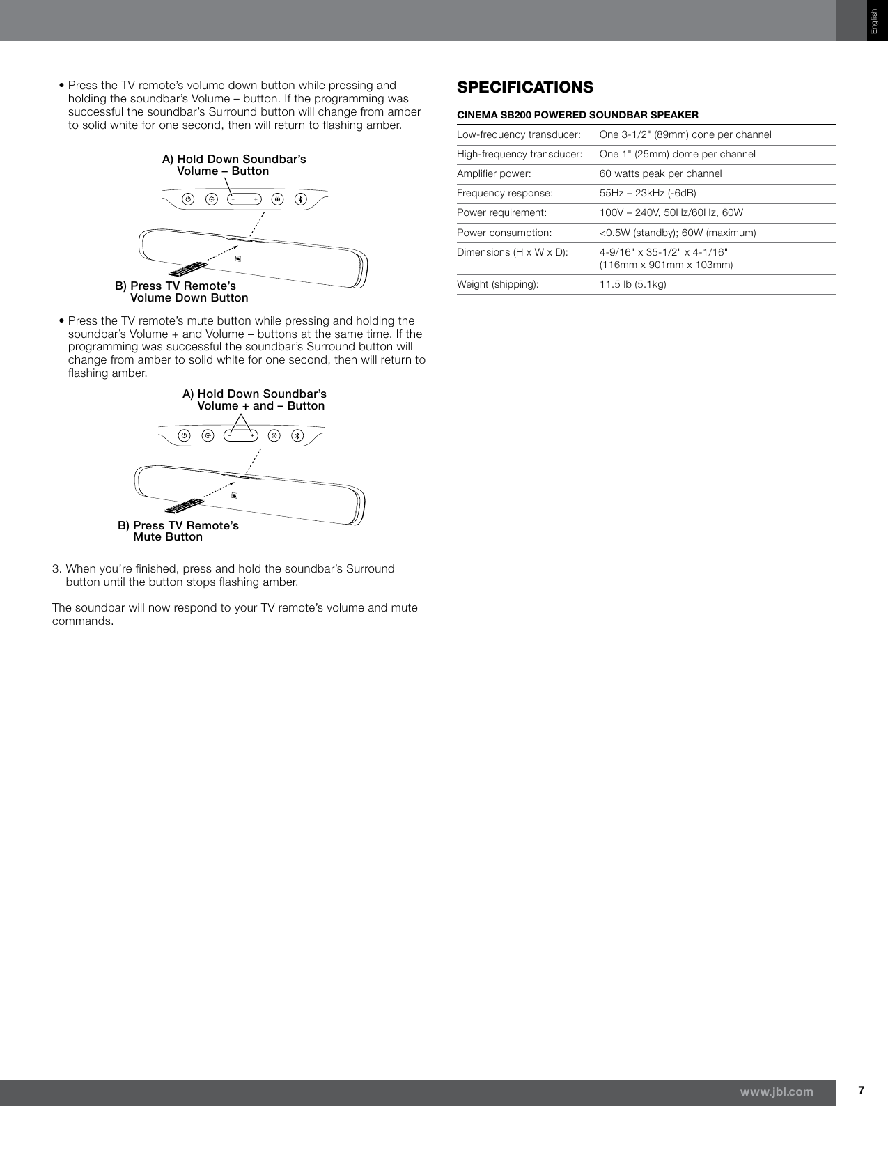 Page 7 of 8 - JBL  Cinema SB200 OM