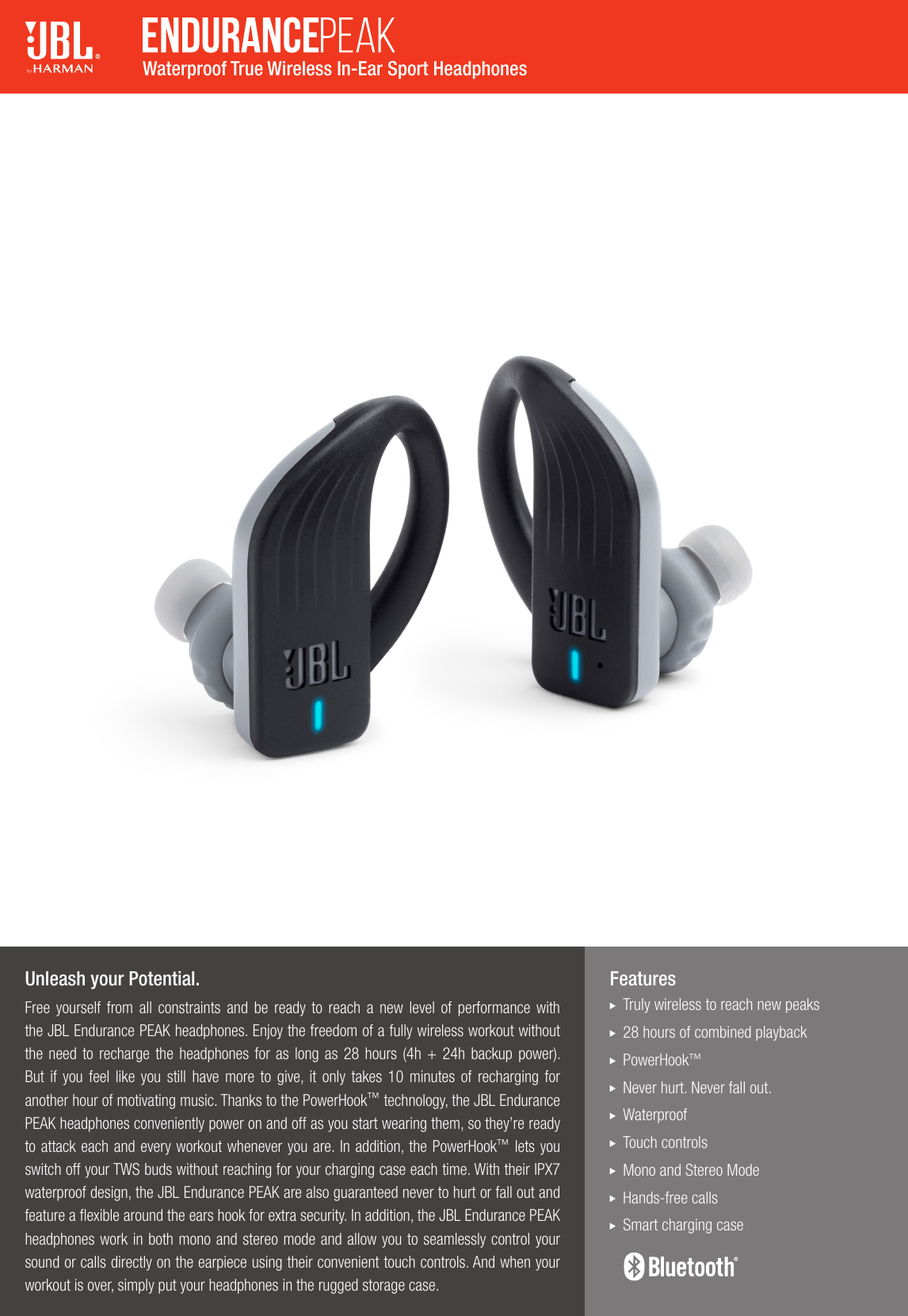 Page 1 of 2 - JBL  Endurance Peak Spec Sheet English(EMEA)