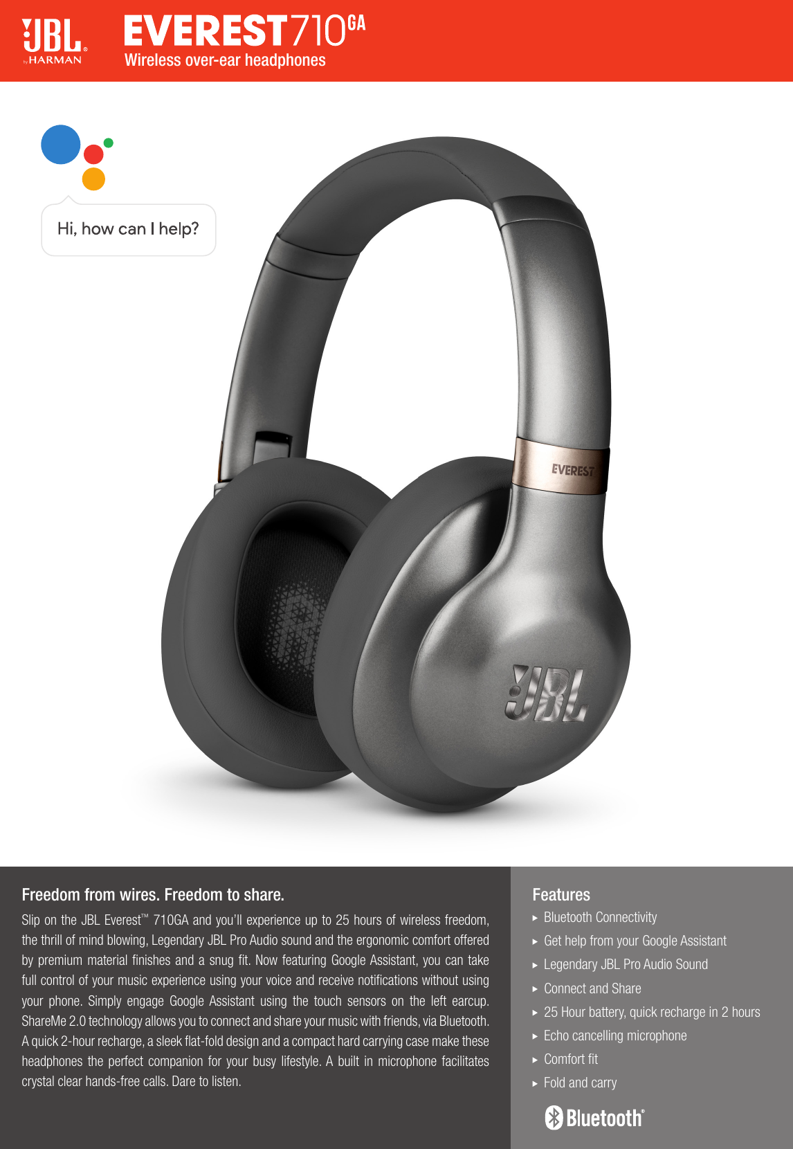 Page 1 of 2 - JBL  Everest 710GA Spec Sheet English