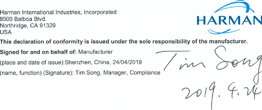 Page 2 of 2 - JBL  FLIP5 -Declaration Of Conformity