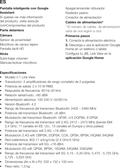 Page 7 of 8 - JBL  LINK VIEW QSG Multilingual