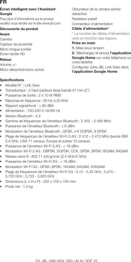 Page 8 of 8 - JBL  LINK VIEW QSG Multilingual