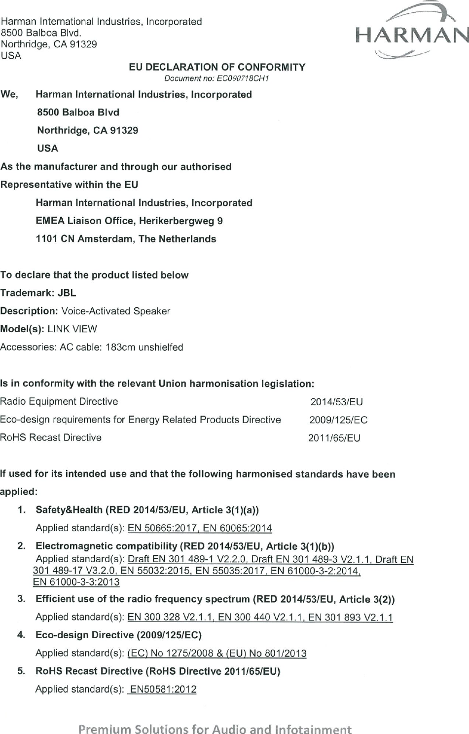 jbl link view manual