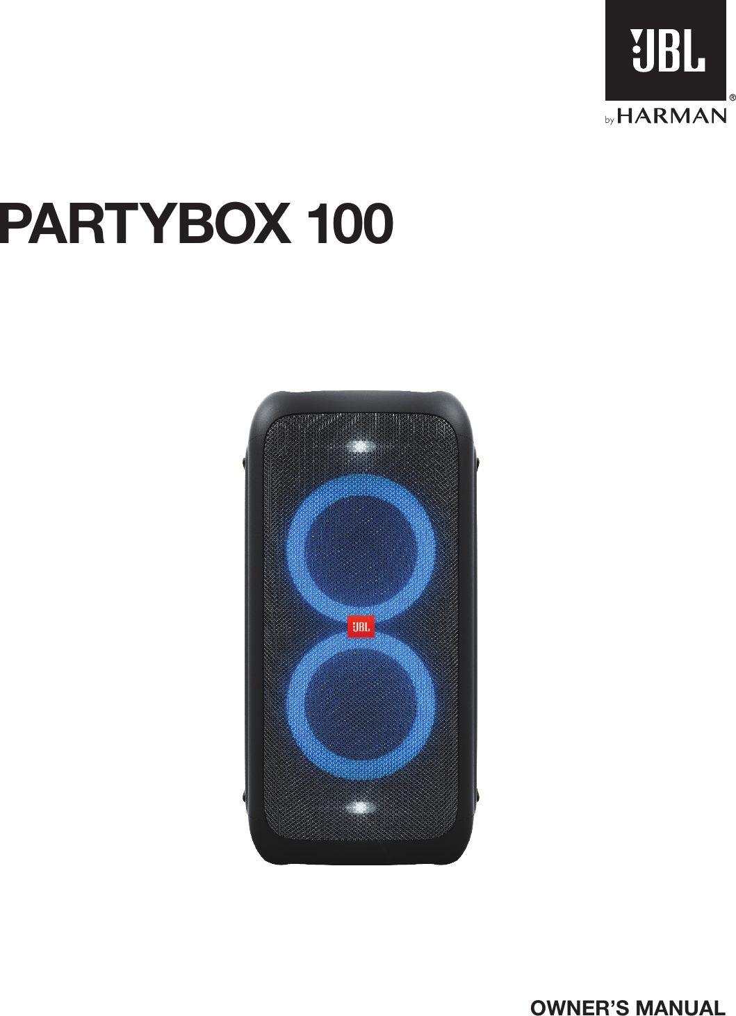 Page 1 of 8 - JBL  Party Box 100 Owner's Manual EN