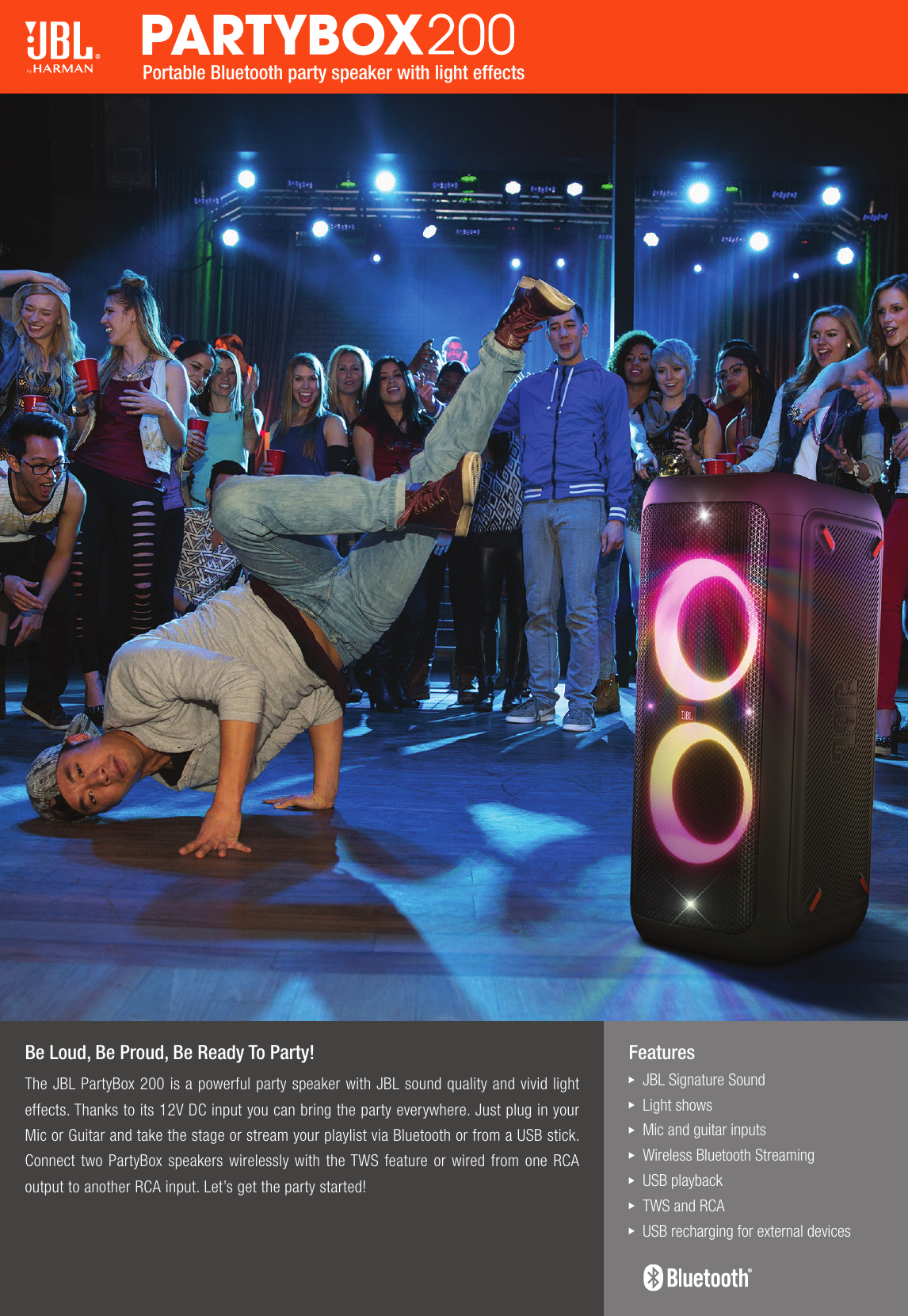 Page 1 of 2 - JBL  Party Box 200 Spec Sheet English