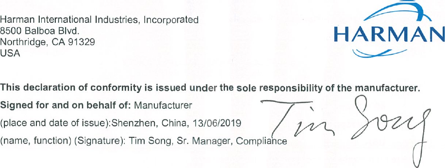 Page 2 of 2 - JBL  REFLECT FLOW - Declaration Of Conformity