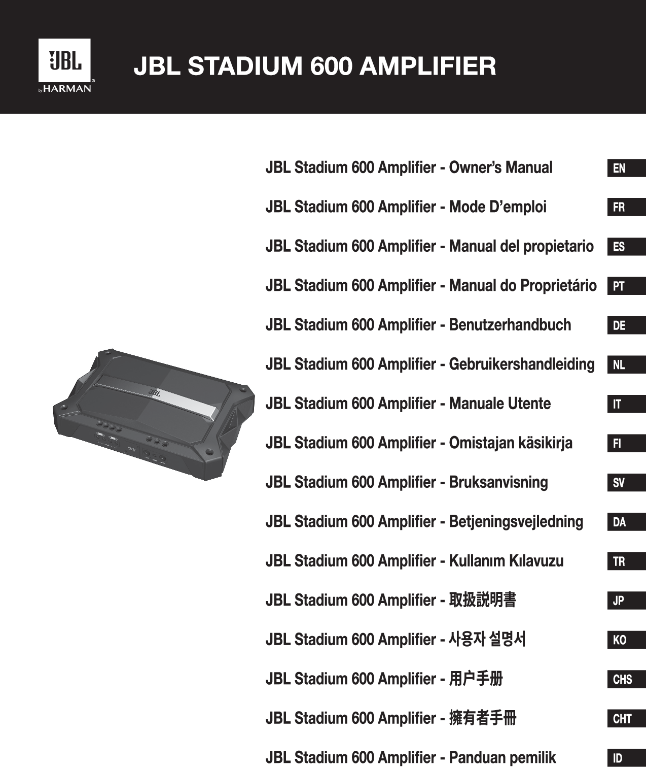 JBL TR04922_JBL_Stadium_600_Amplifier_Owners Manual_B_V5_HD Stadium 600 ...