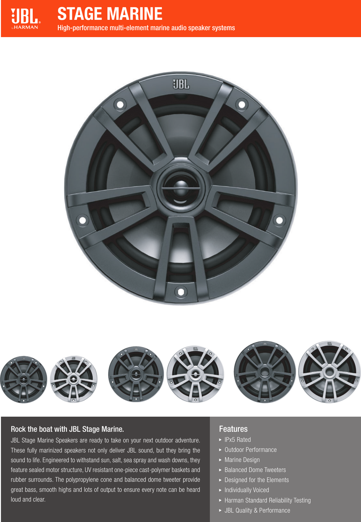JBL Stage Marine Speakers Spec Sheet English