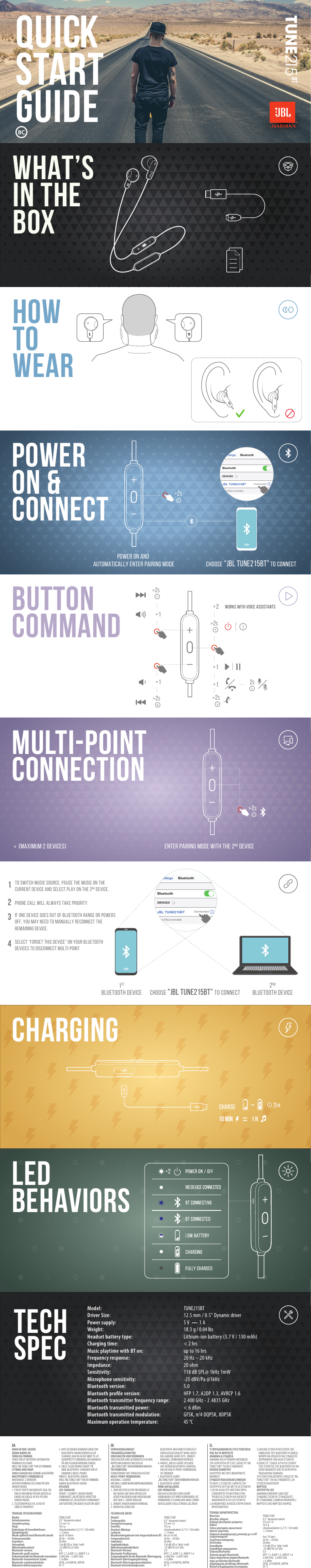 Page 1 of 2 - JBL TUNE 215BT QSG Multilingual
