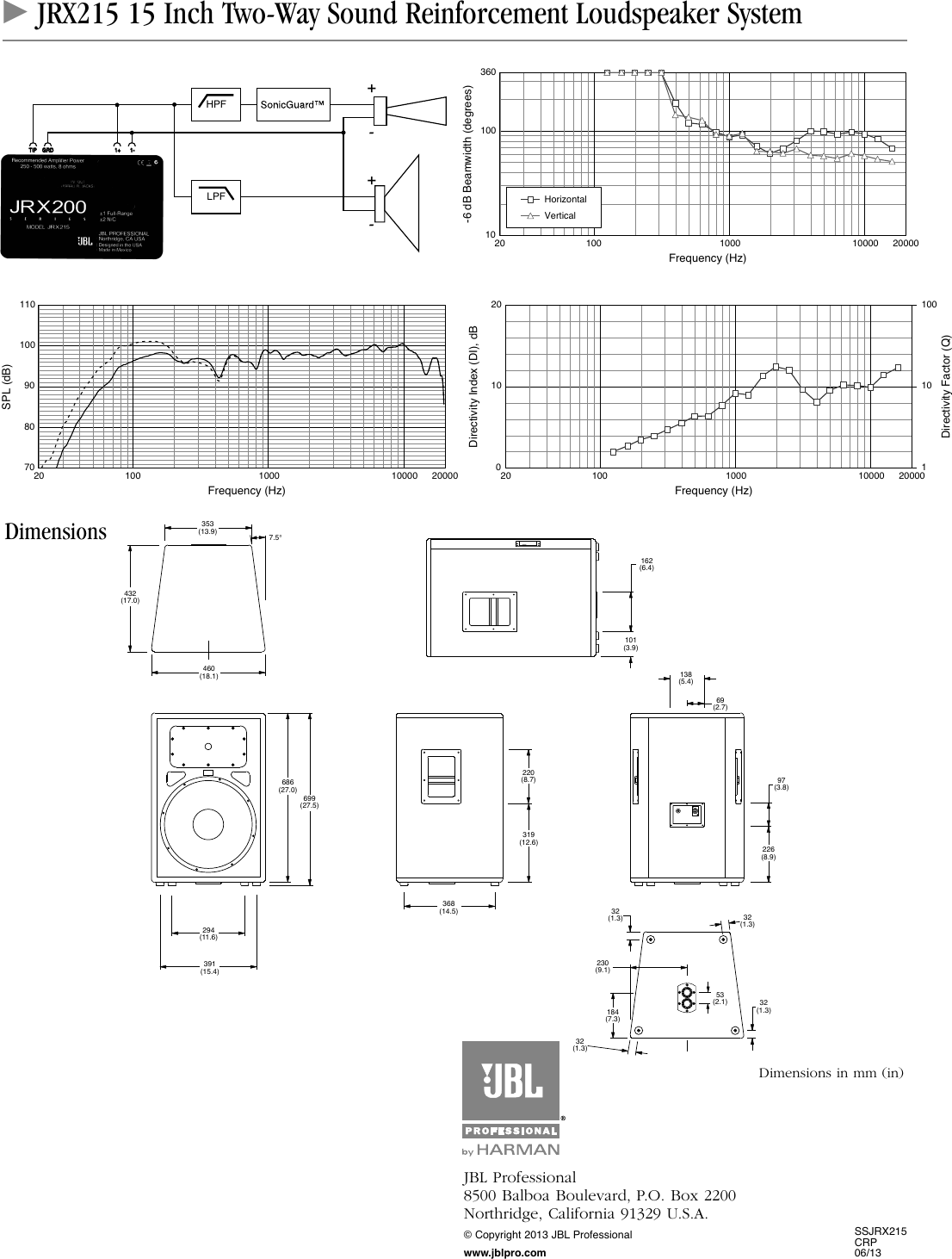 Page 2 of 2 - JBL  JRX215 Specsheet V3