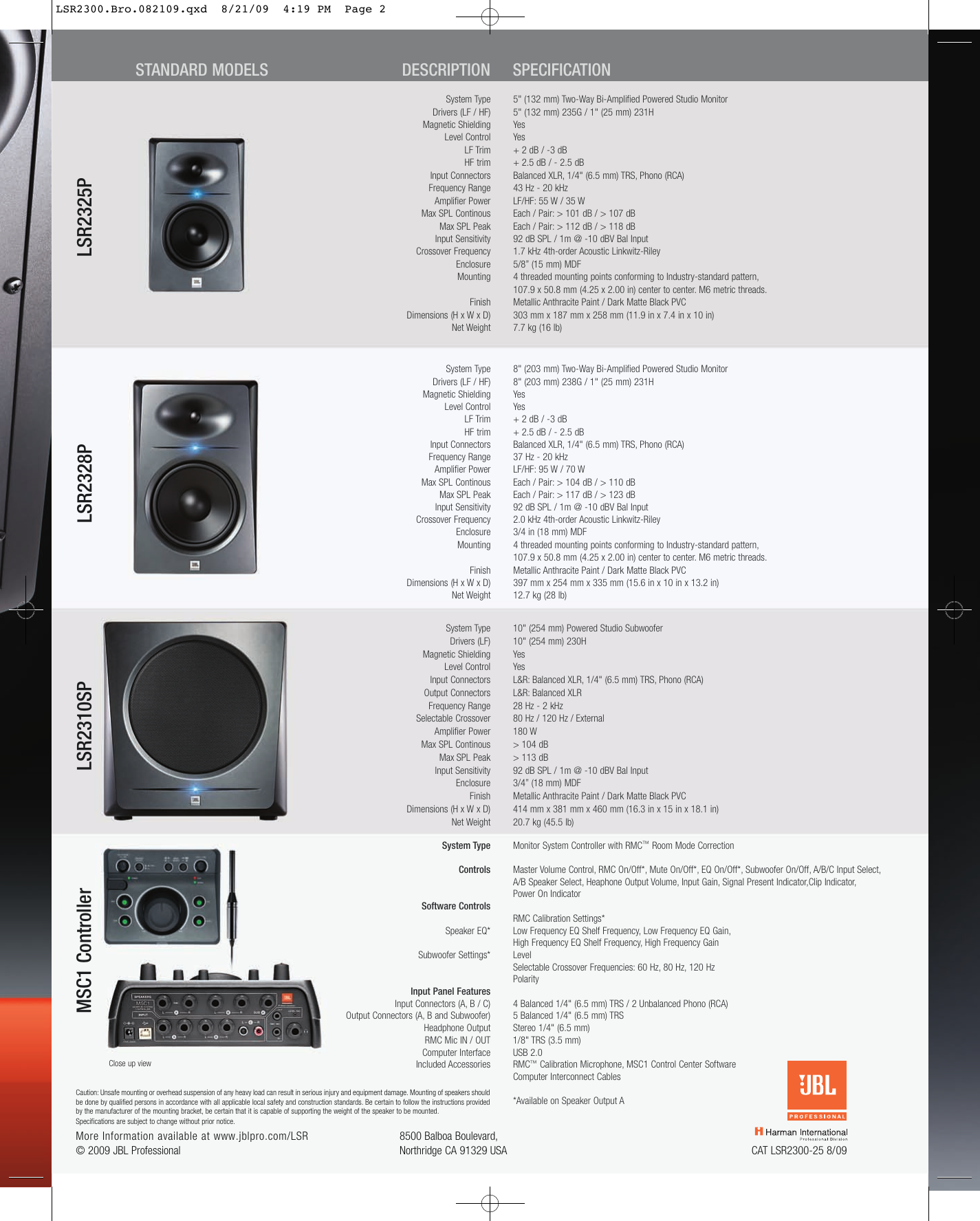 Page 6 of 6 - JBL  LSR2300 Bro 082109 Web