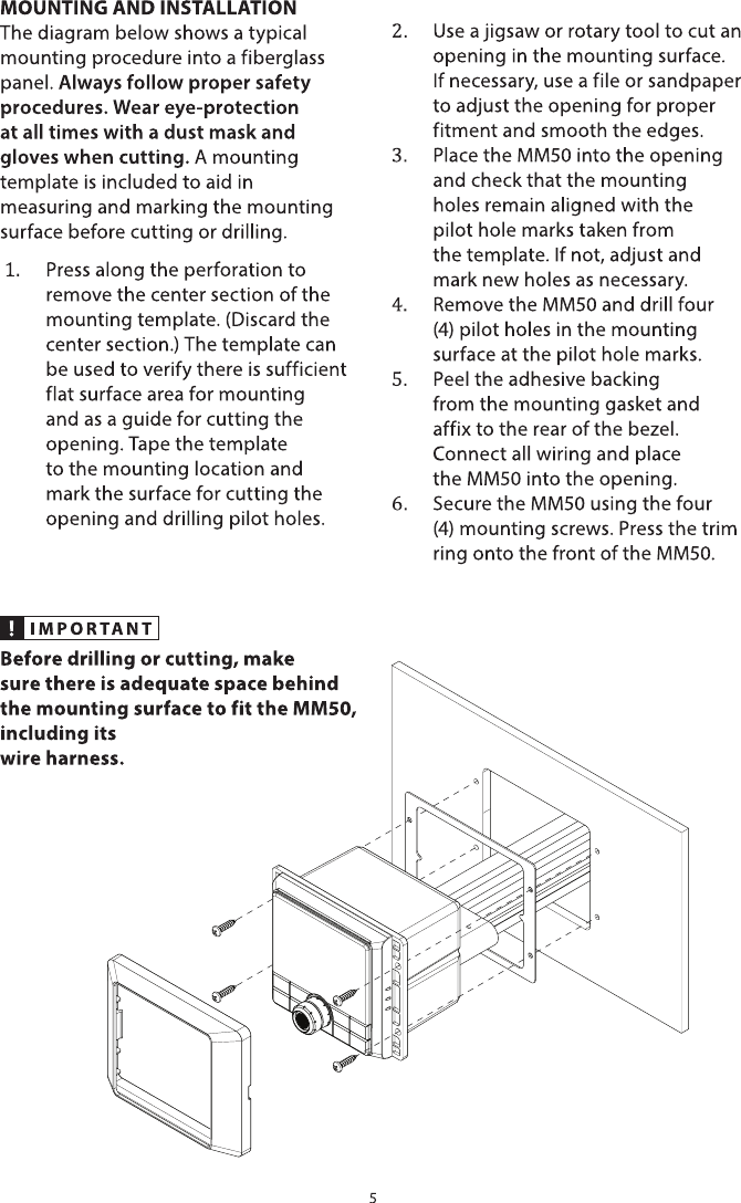 Page 5 of JL Audio MM50 Marine Audio Controller User Manual                    LP0102001181 A1