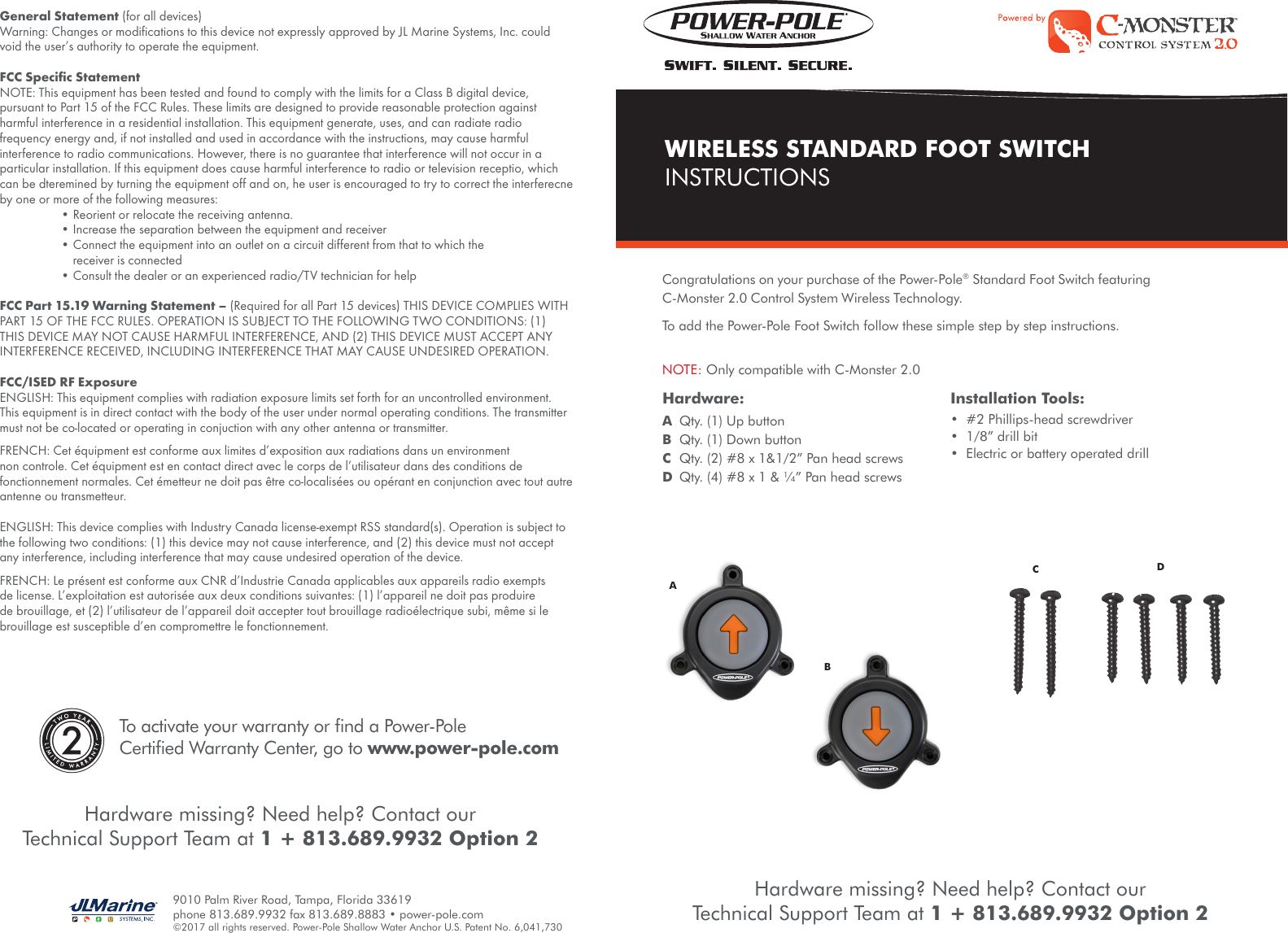 Page 2 of JL MARINE SYSTEMS EA071 Boat mounted remote control User Manual 16 2088   Manual Coverx