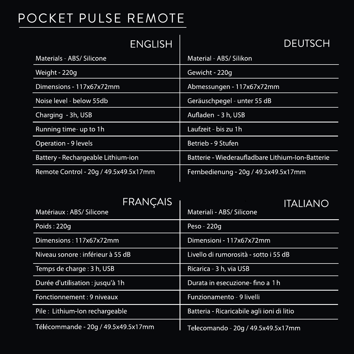 POCKET PULSE REMOTE 