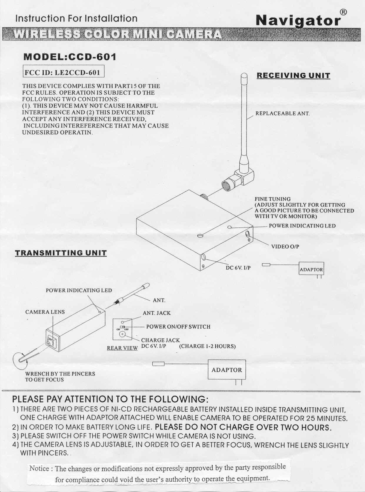 Wireless Camera User Manual