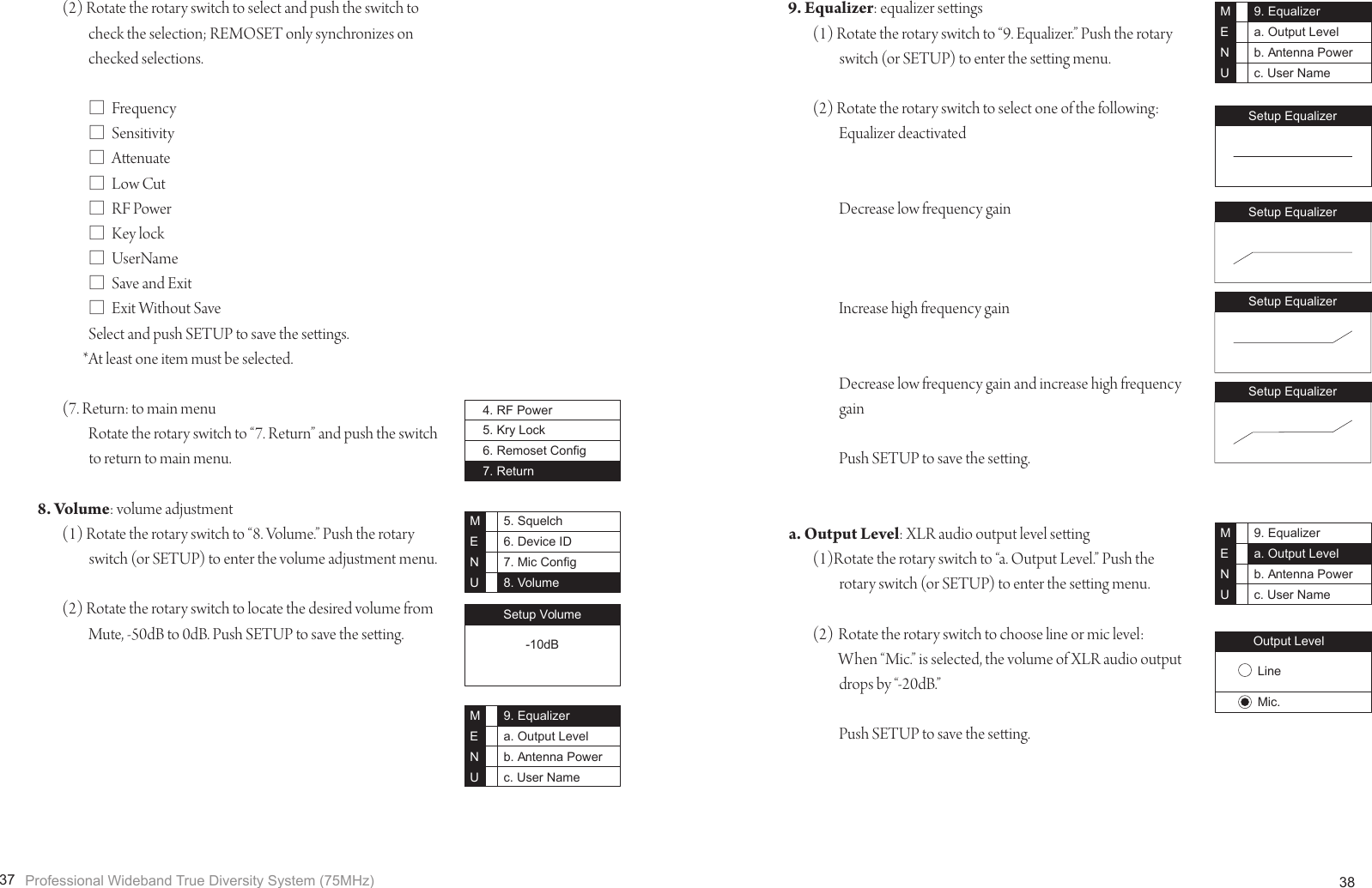 Page 22 of JTS PROFESSIONAL UF-20R20S Wireless Microphone Receiver User Manual 