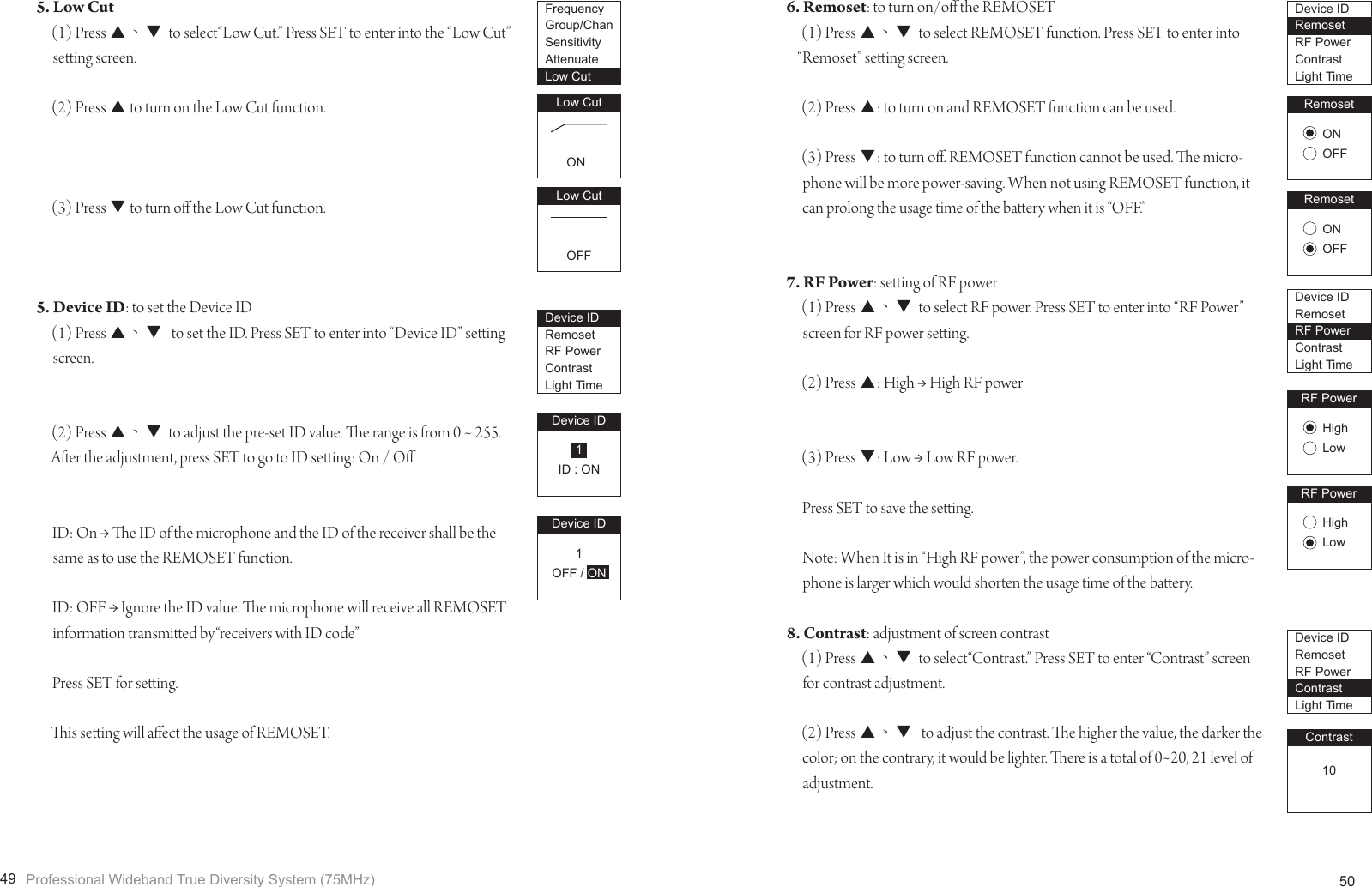 Page 28 of JTS PROFESSIONAL UF-20TB UHF PLL Body-Pack Transmitter User Manual 