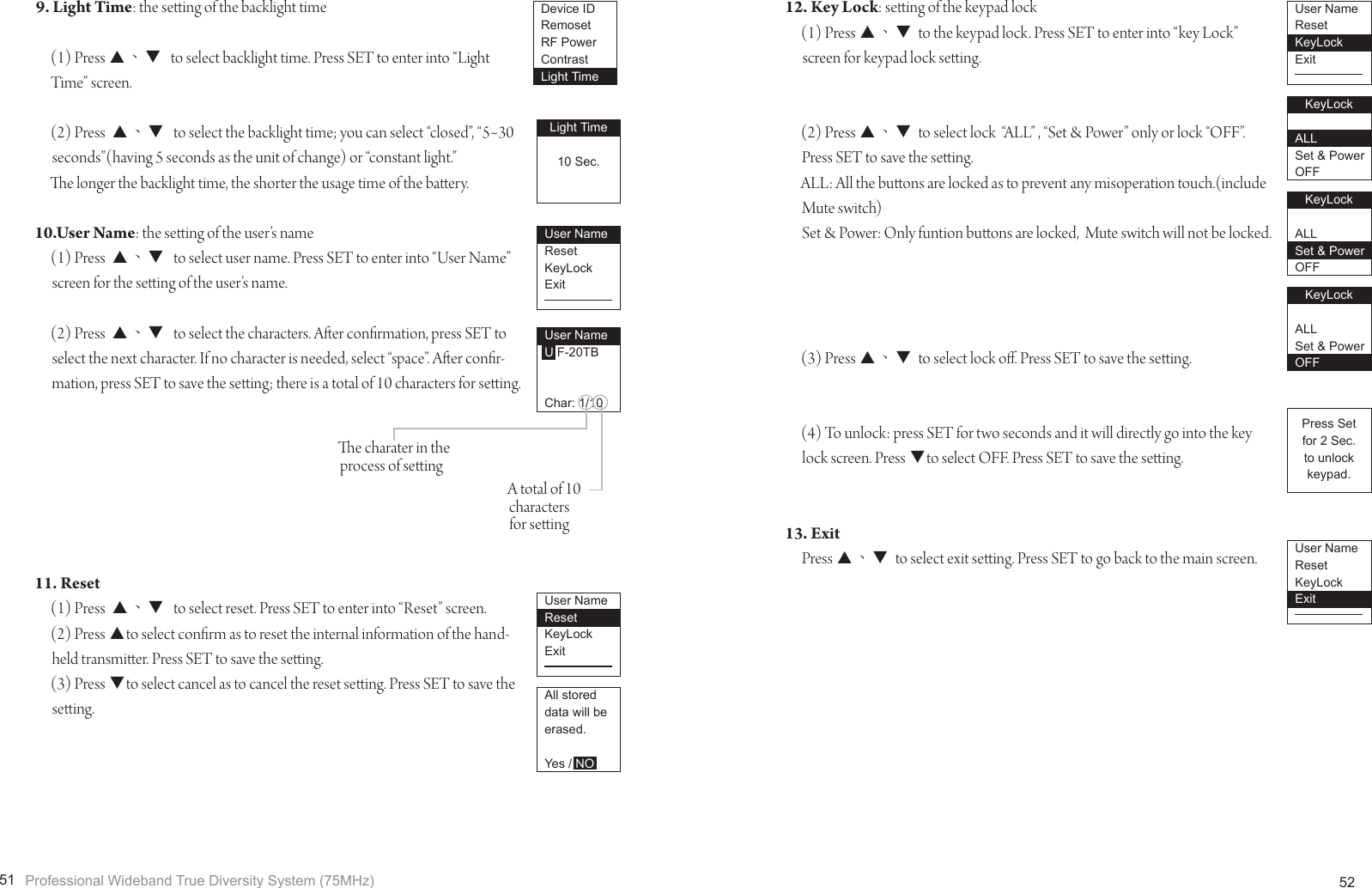 Page 29 of JTS PROFESSIONAL UF-20TB UHF PLL Body-Pack Transmitter User Manual 