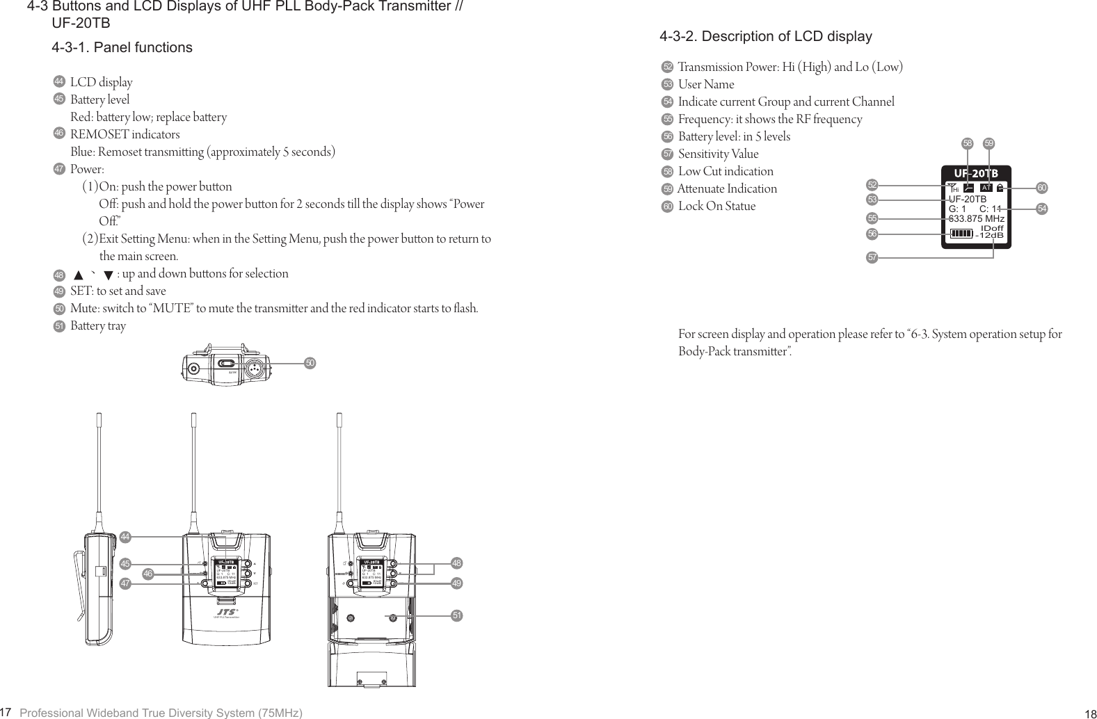 Page 12 of JTS Professional Co UF-20R20S Wireless Microphone Receiver User Manual 
