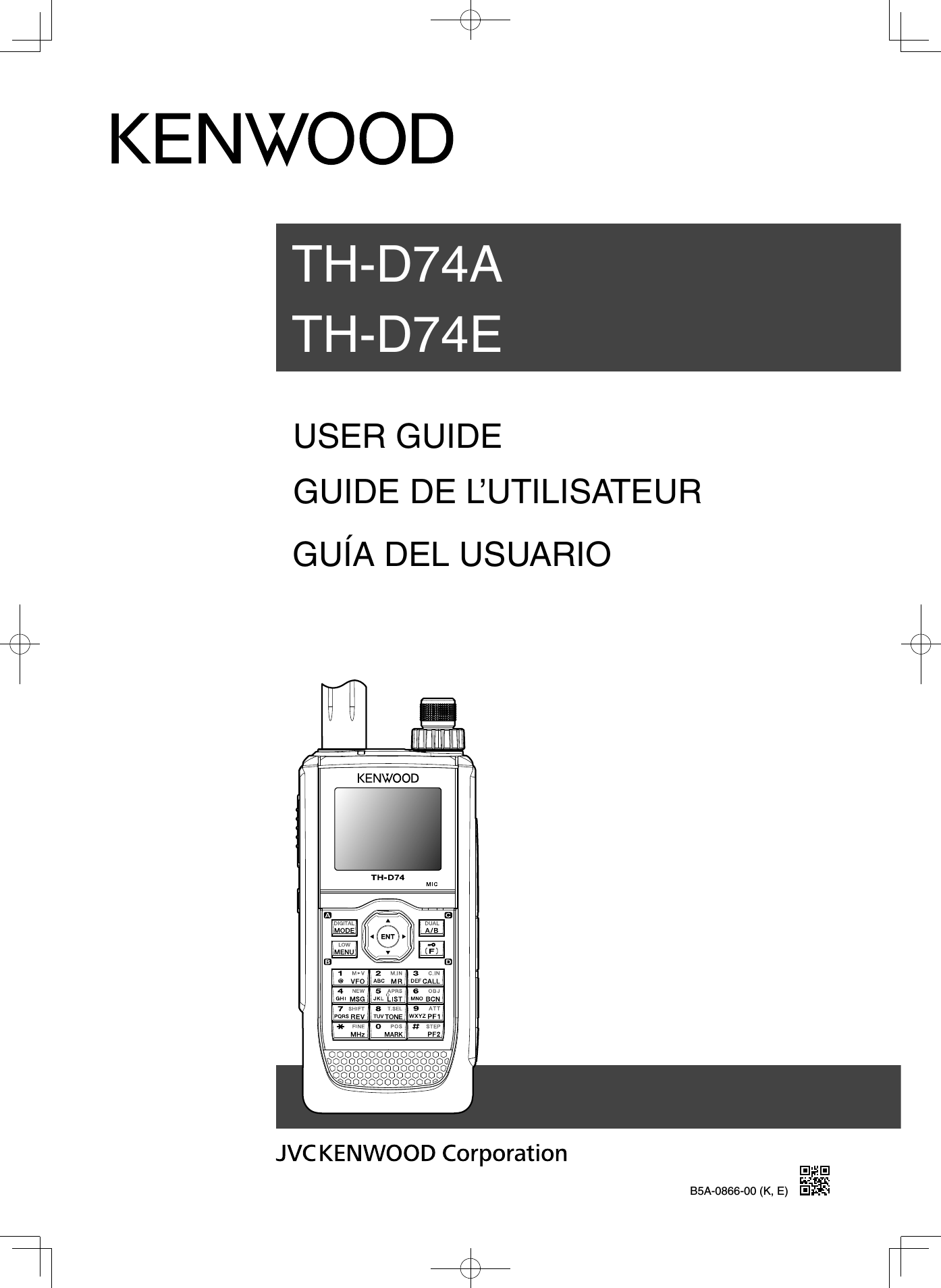 B5A-0866-00 (K, E)USER GUIDETH-D74ATH-D74EGUIDE DE L’UTILISATEURGUÍA DEL USUARIO