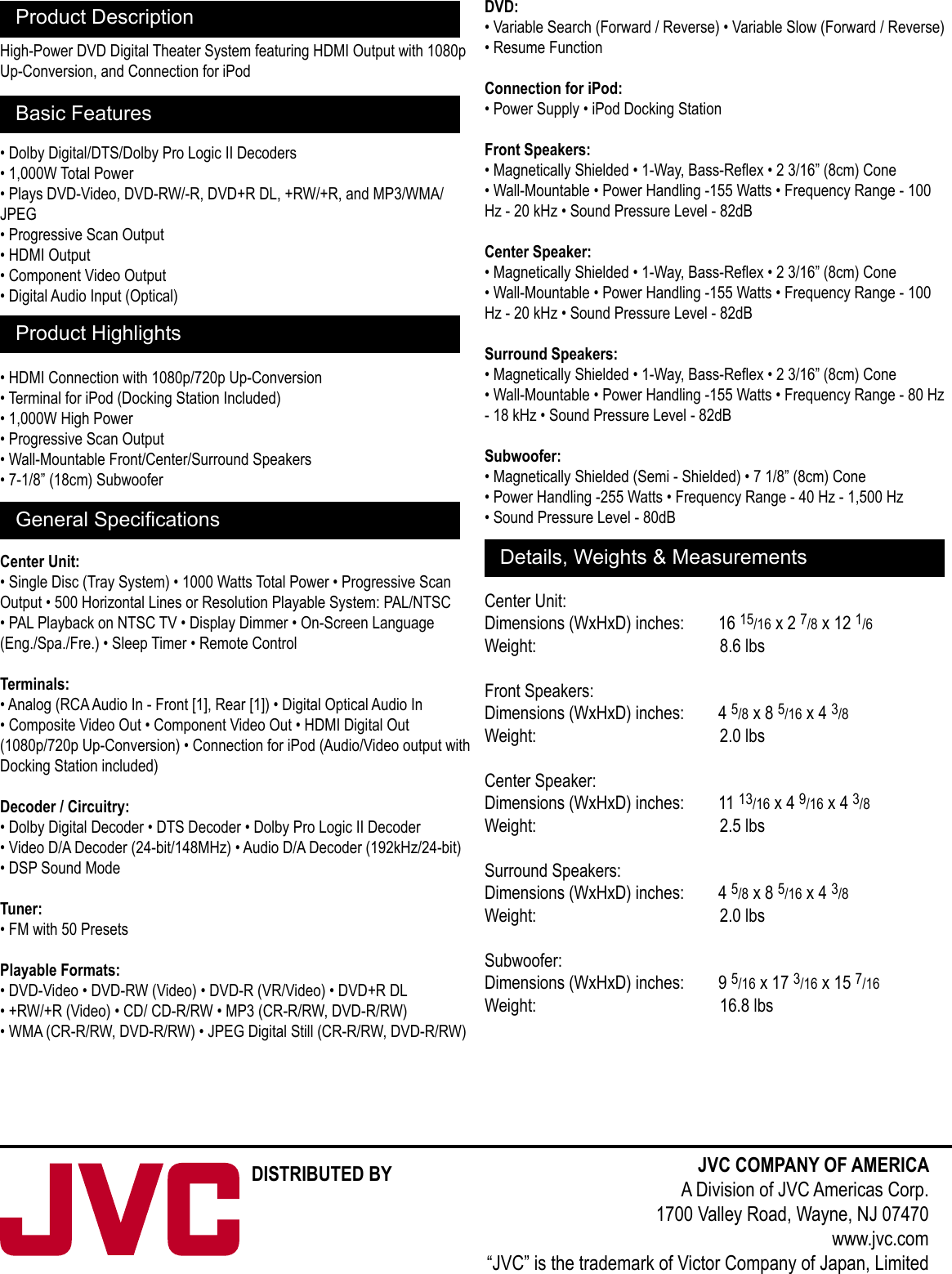 Page 2 of 2 - JVC TH-G40 Sell Sheet_08 If Not Then  30