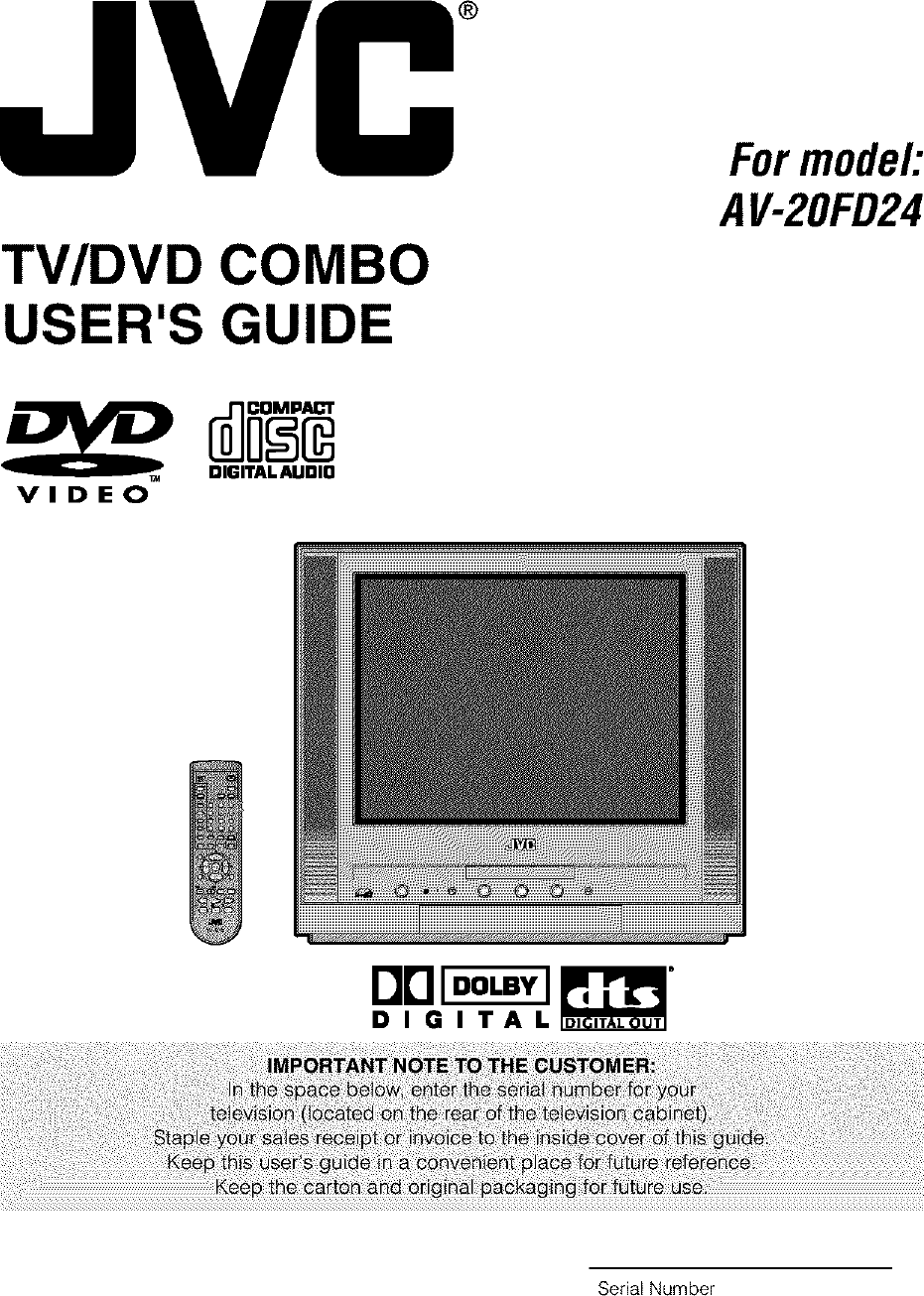 Jvc Av 20fd24 User Manual Tv Dvd Combo Manuals And Guides L0308056